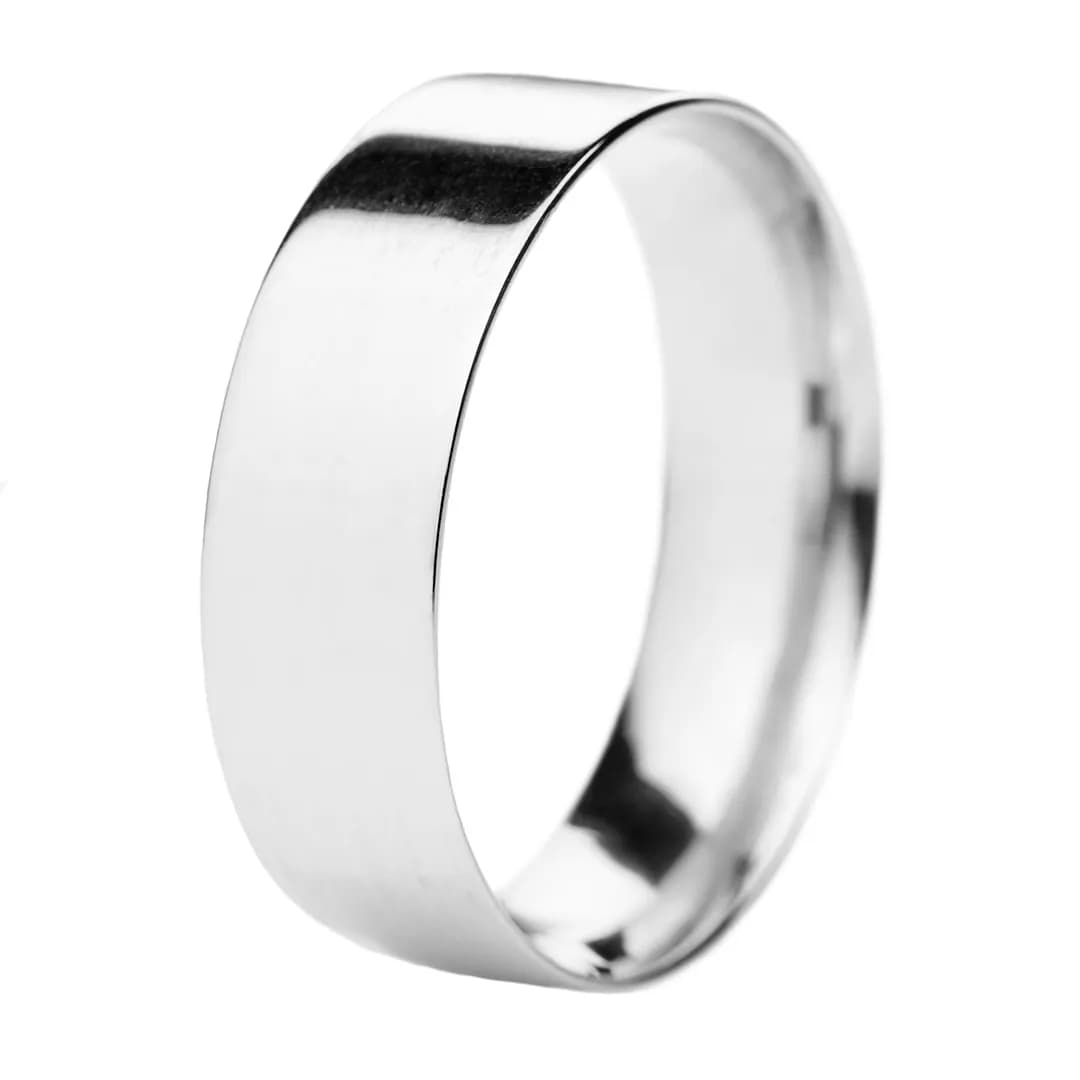 Обручка американка з білого золото 7 мм 200-0870 (15)