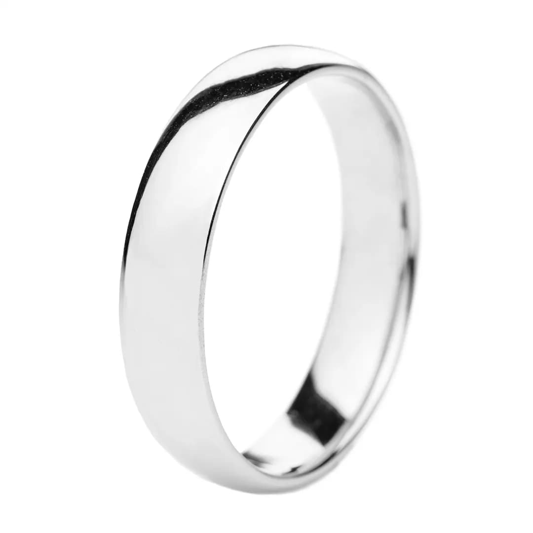 Обручка радіусна з білого золота 5 мм 200-0950 (15)