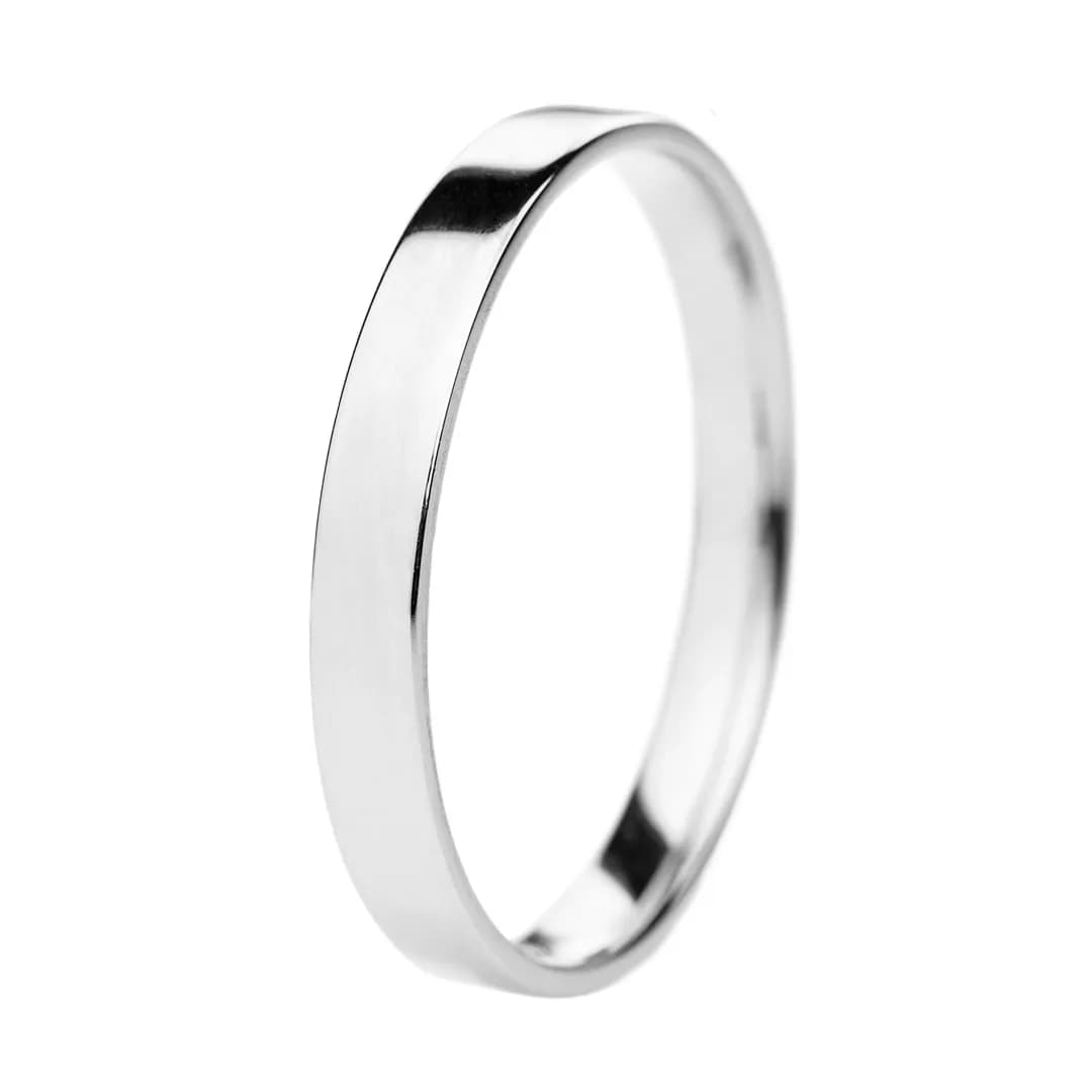 Обручка американка з білого золота 3 мм 200-0830 (15)