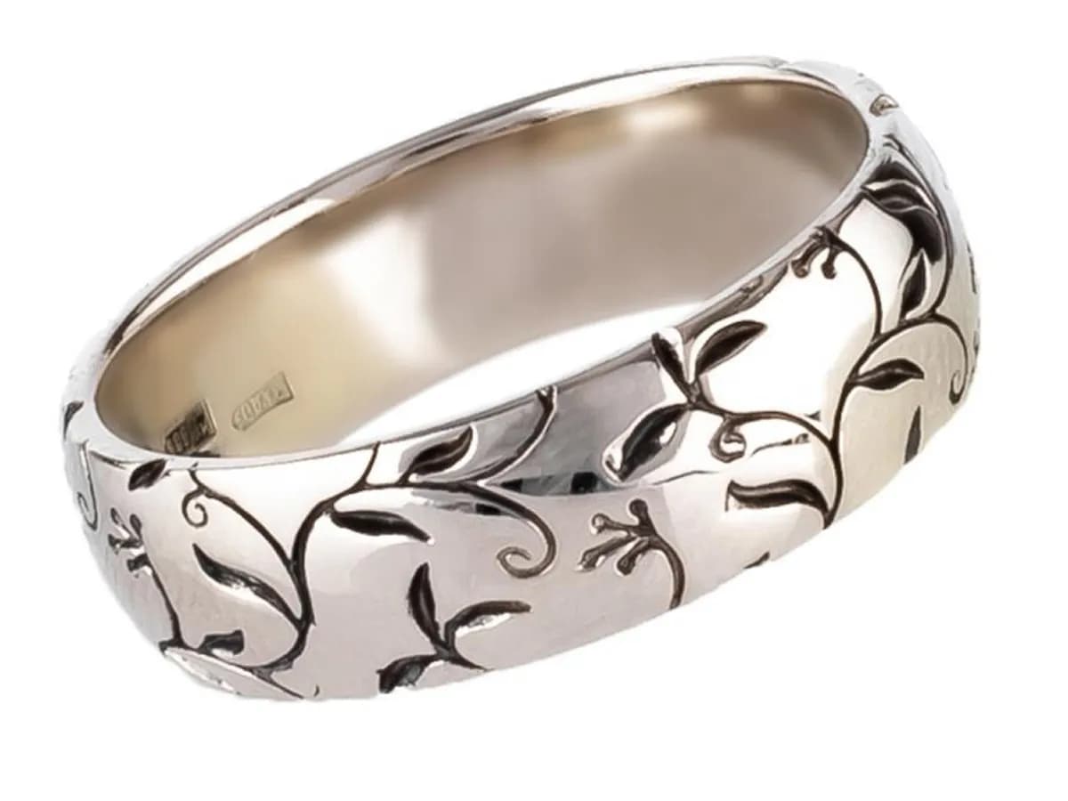 Обручка "Ліана" з білого золота 200-0175 (17)