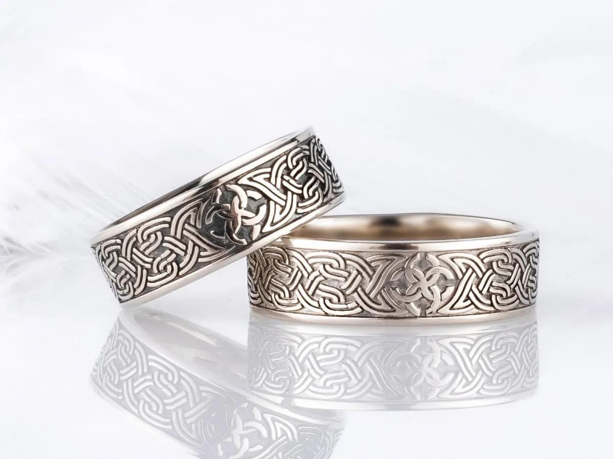 Обручка "Скандинавська казка" з білого золота 200-0190 (16,5)