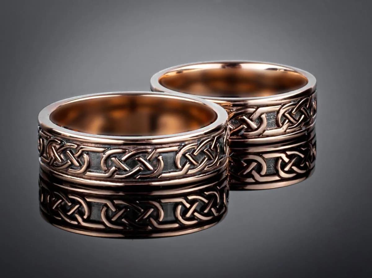 Обручка "Магма" з червоного золота 100-0174 (16)