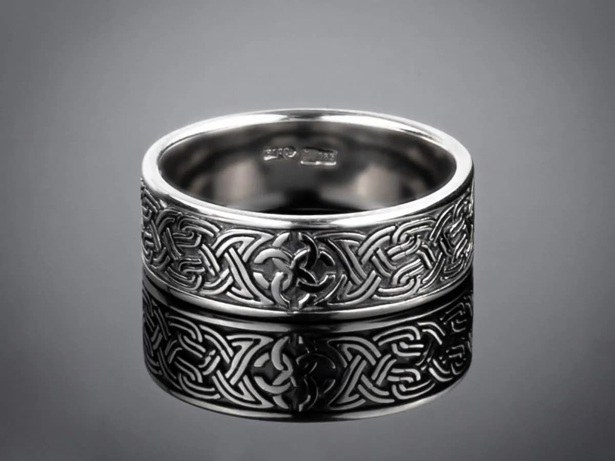 Перстень чоловічий  "Скандинав" з білого золота 200-0190 MAN (19)