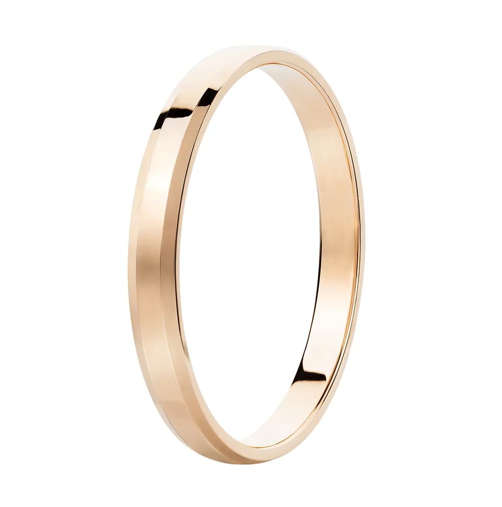 Обручка американка з фаскою з червоного золота 3 мм 100-0730 (16,5)