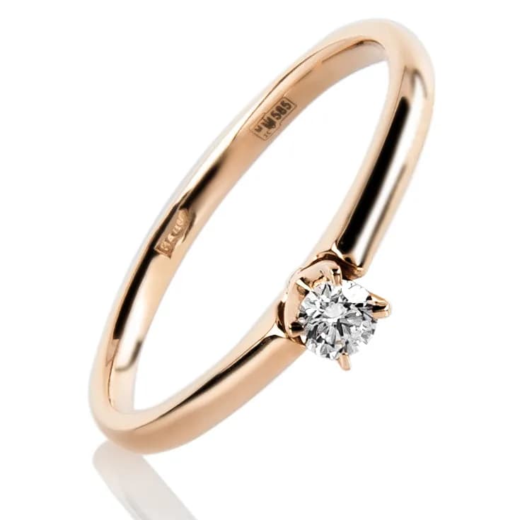 Каблучка з діамантом ``Only You`` з червоного золота 113-0293/3.6 0,18-0,20 (17)