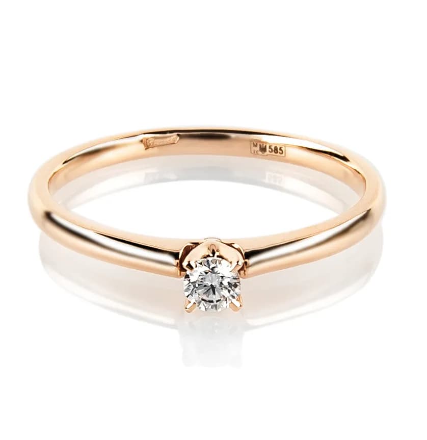 Каблучка з діамантом ``Only You`` з червоного золота 113-0293/3.6 0,18-0,20 (17)