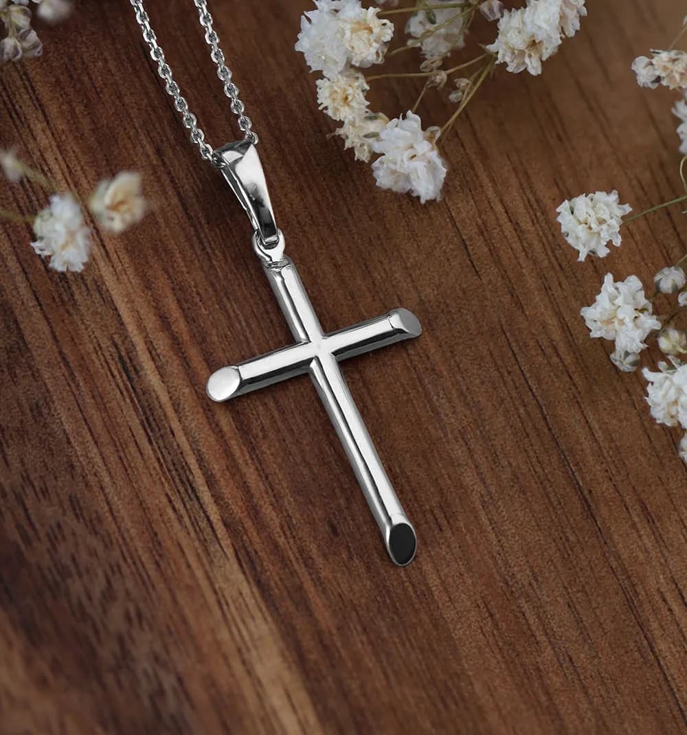 Хрестик без розп'яття з білого золота 205-0743,01