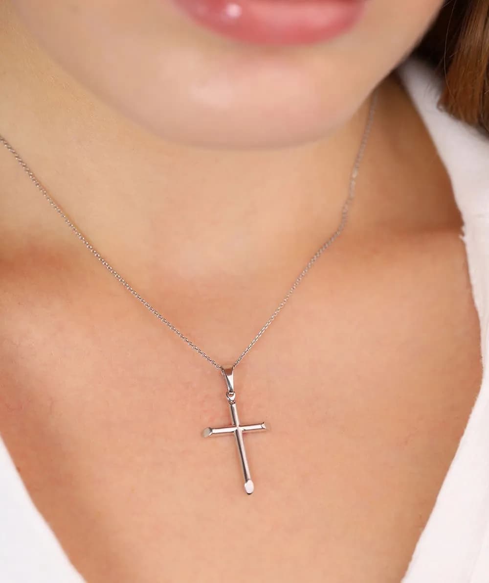 Хрестик без розп'яття з білого золота 205-0743,01