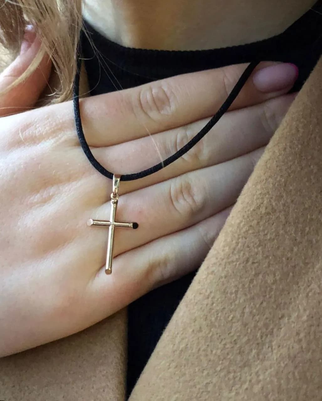 Хрестик без розп'яття з червоного золота 105-0743,01