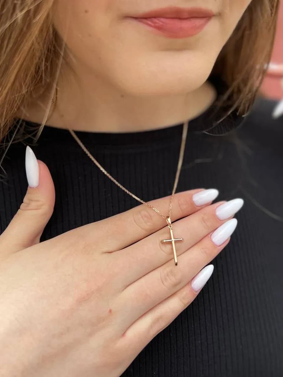 Хрестик без розп'яття з червоного золота 105-0743,01