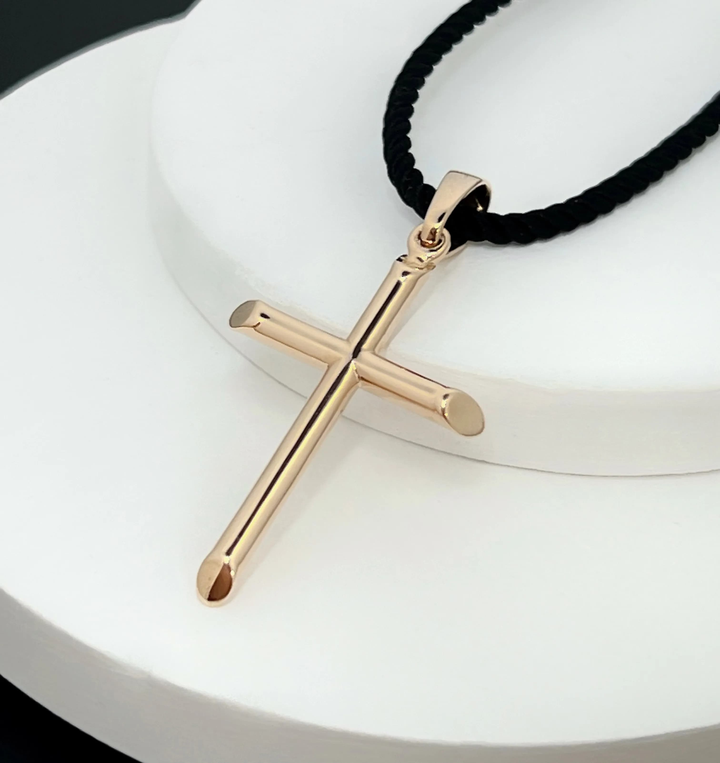 Хрестик без розп'яття з червоного золота 105-0743,02