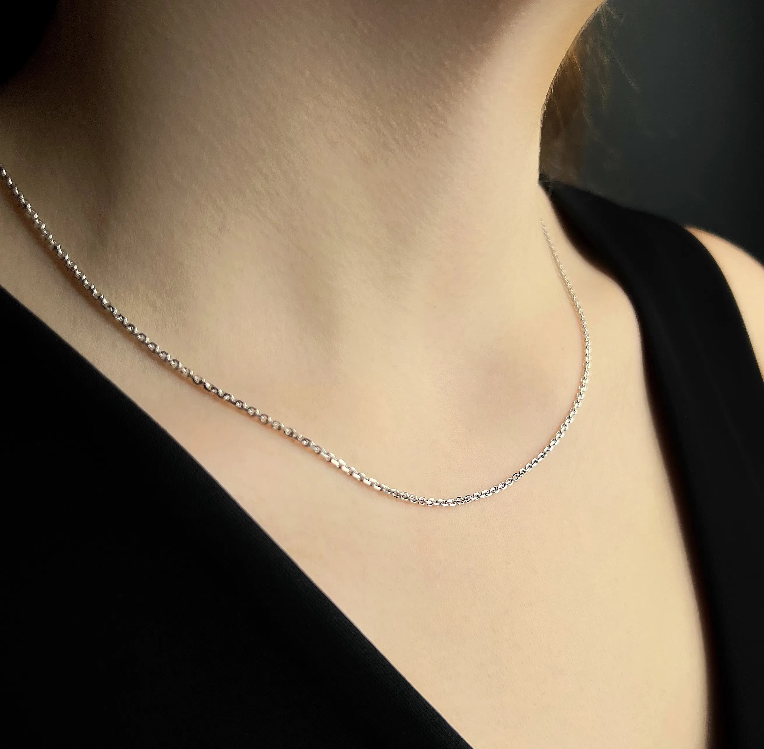 Ланцюжок плетіння якір з білого золота CABD-50X4(W) (60)