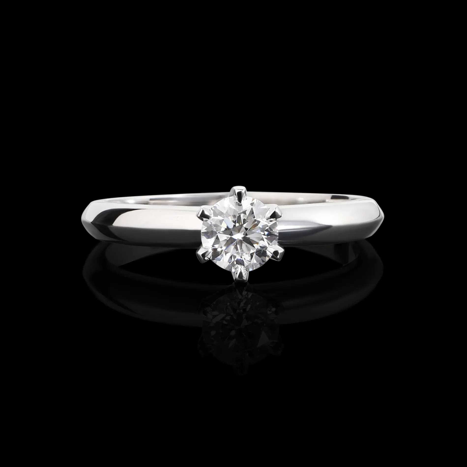 Каблучка на заручини з діамантом з білого золота 213-0379/4,1 GIA