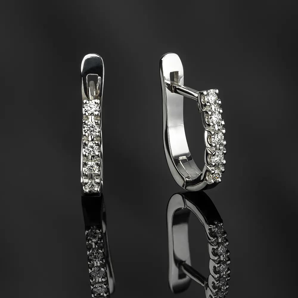 Сережки з діамантами "Passage" з білого золота