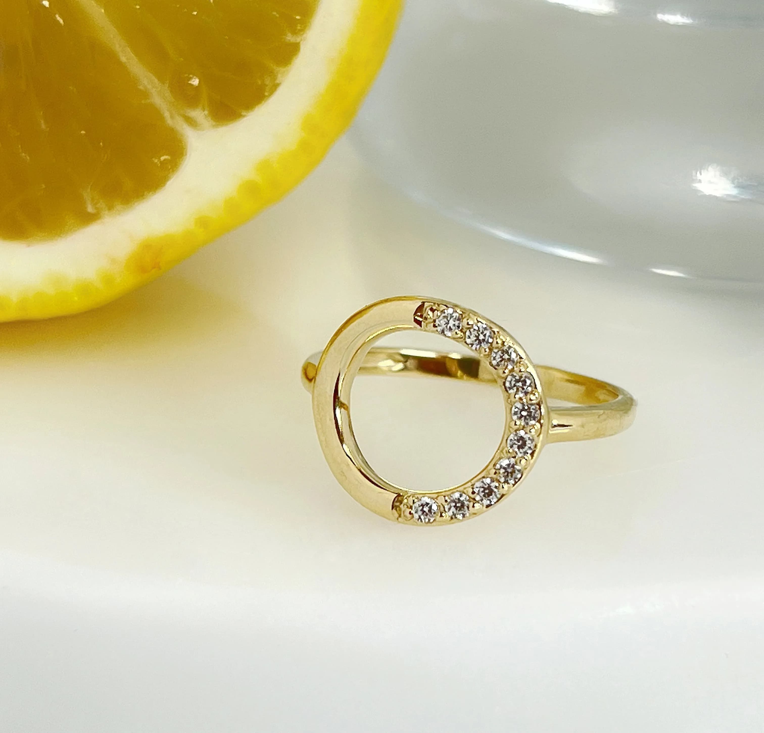 Перстень "Стейсі" з жовтого золота 463-0258 (17,5)