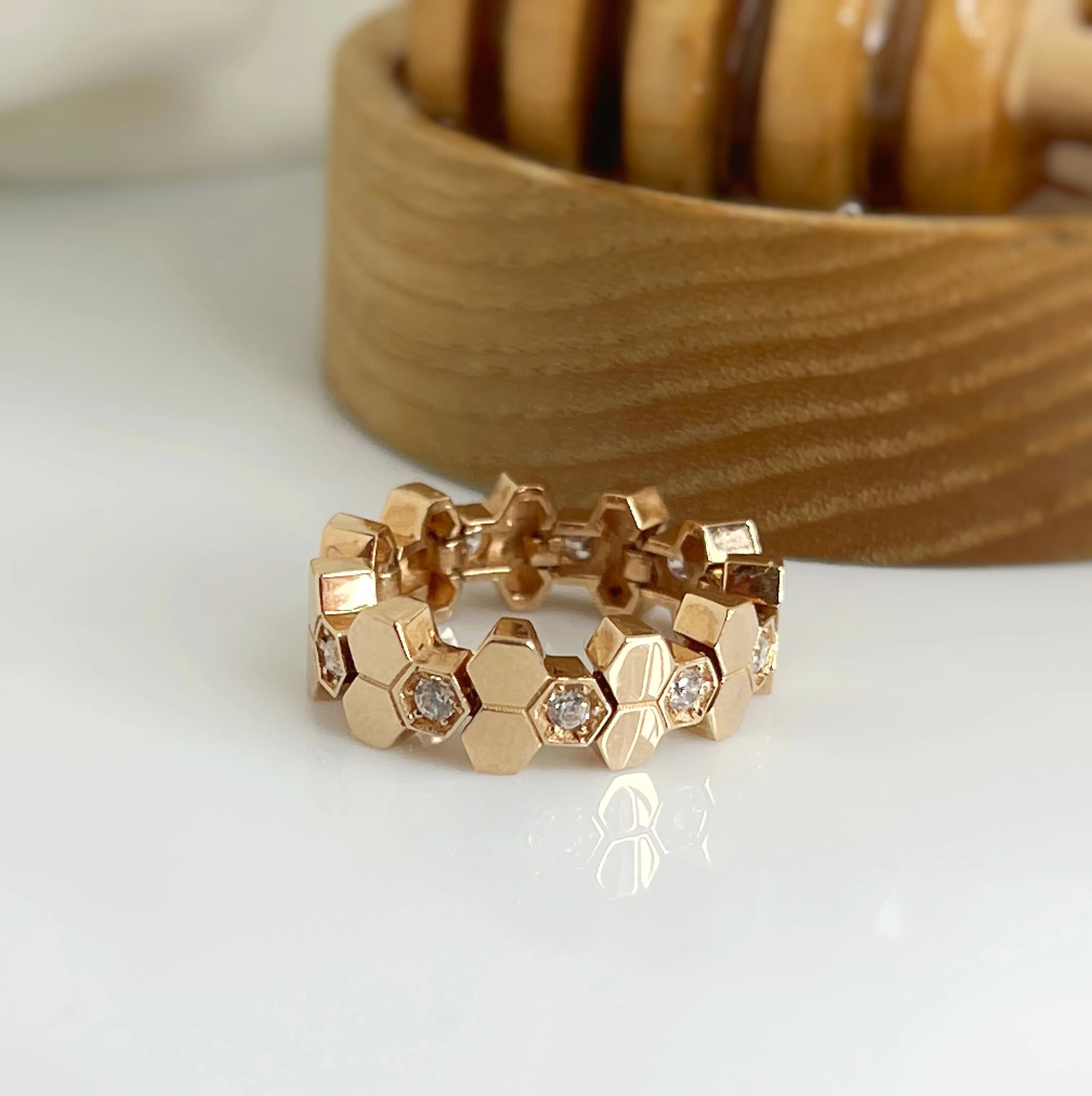 Перстень "Honey" з червоного золота (17)