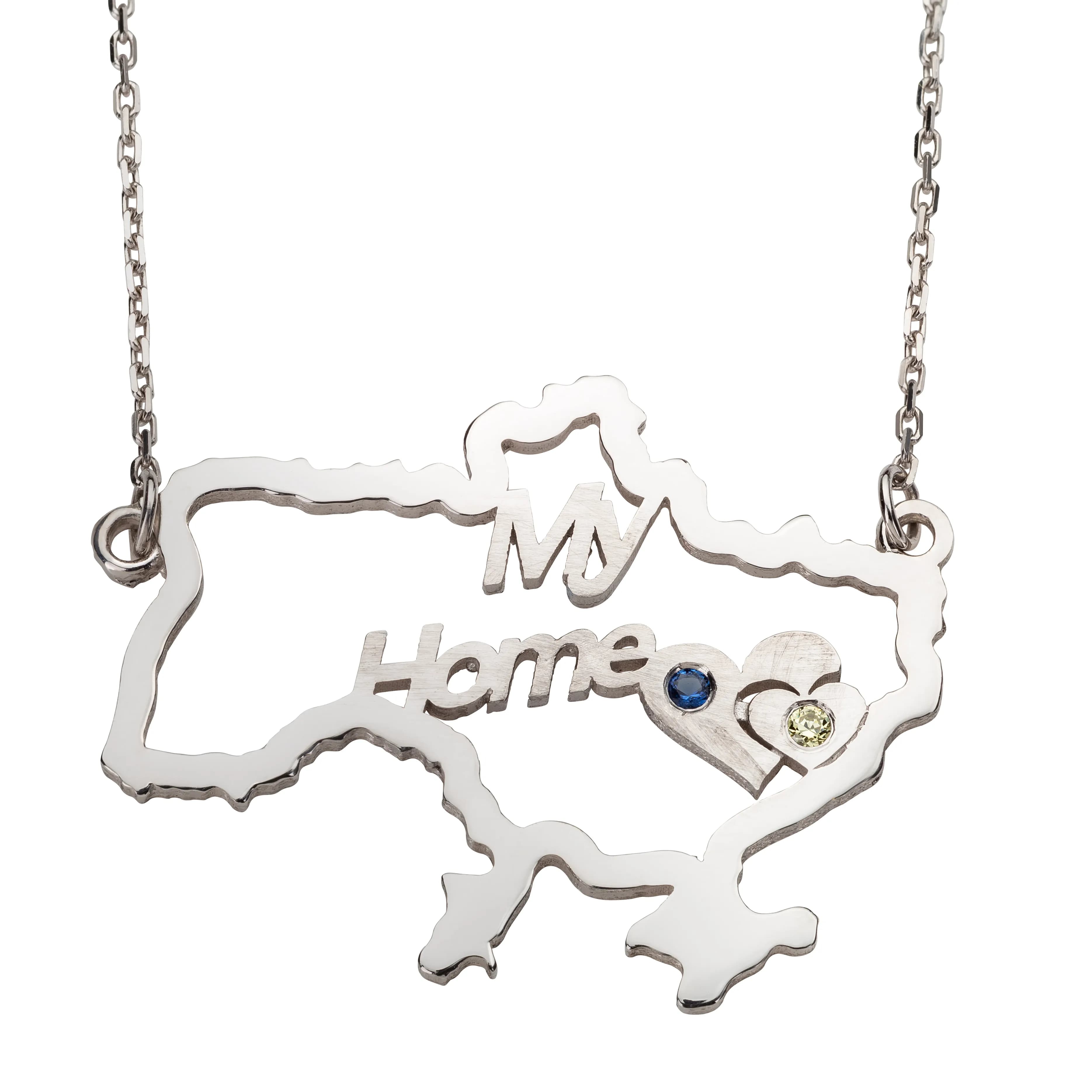 Кольє з куб. цирконами "My home" з білого золота