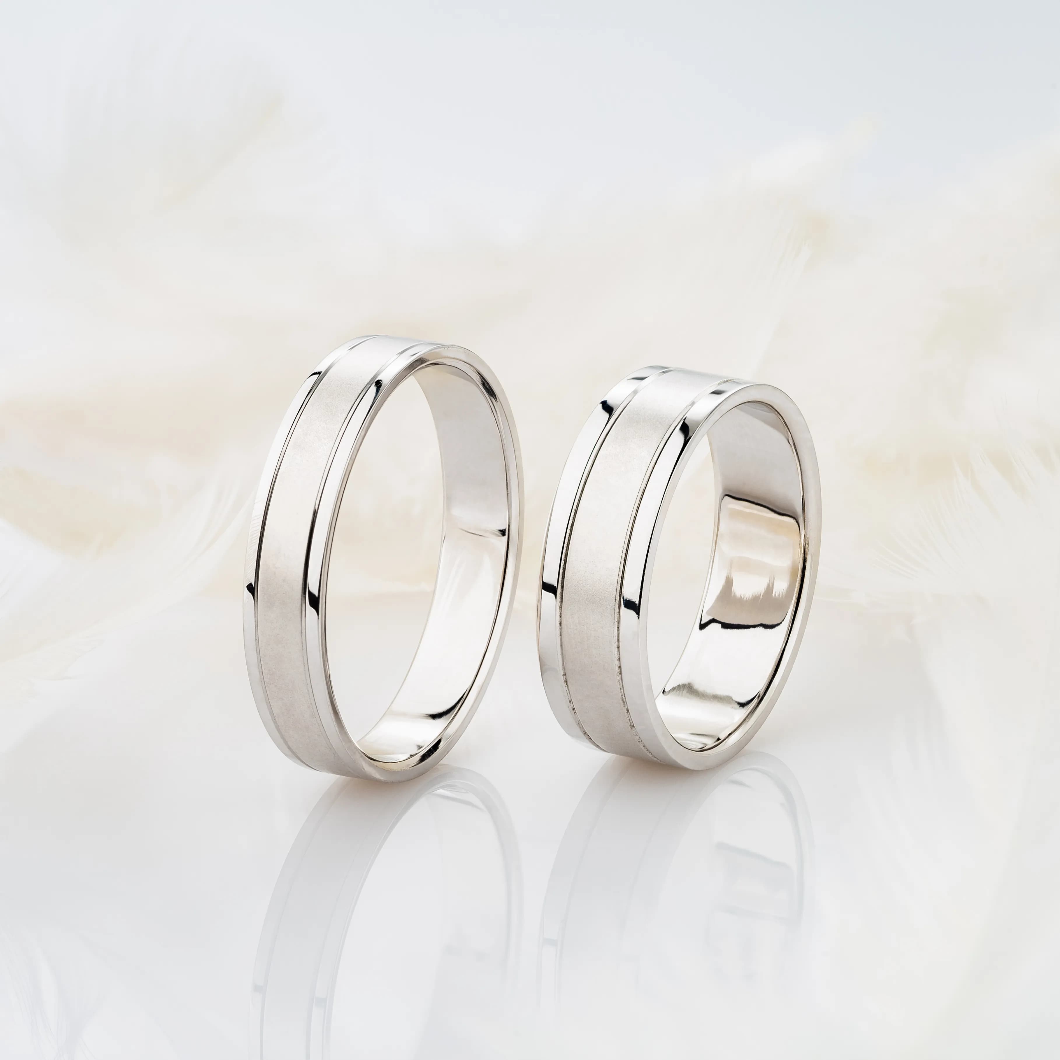 Пара обручок   "Берег океану" з білого золота 200-0033-200-0131 (18)