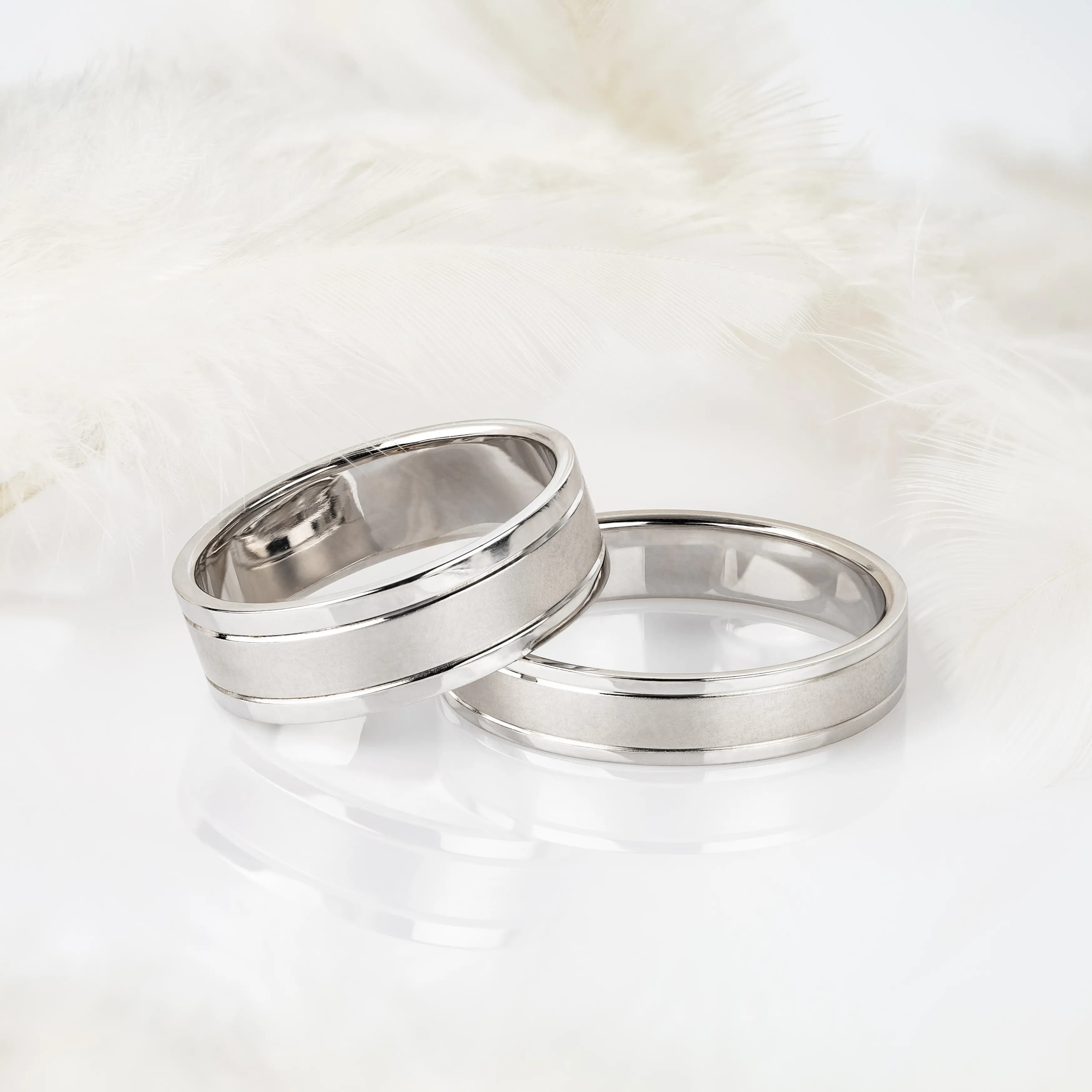 Пара обручок   "Берег океану" з білого золота 200-0033-200-0131 (18)