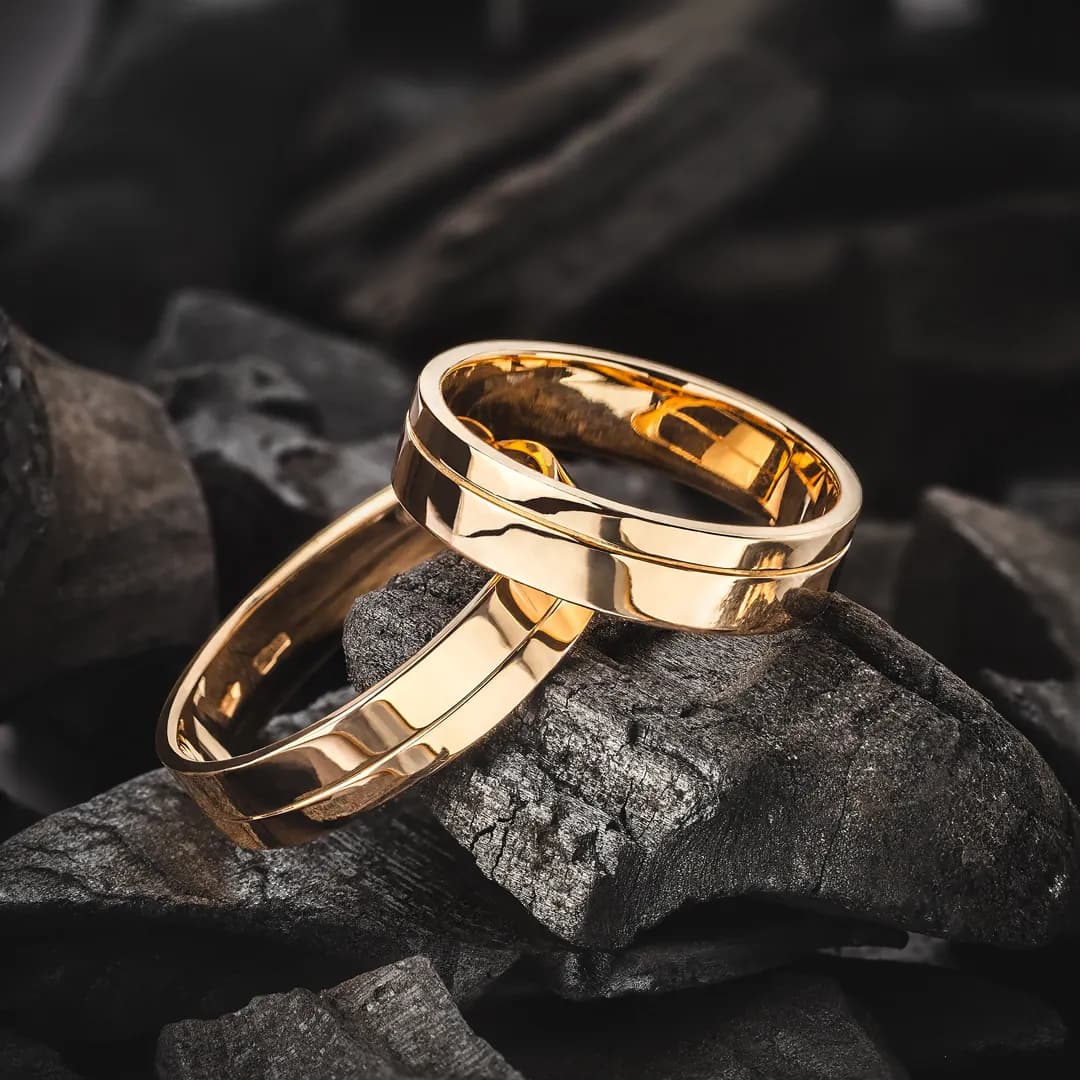 Пара обручок   "Місячна дорога" з червоного золота 100-0105-100-0105 (18)