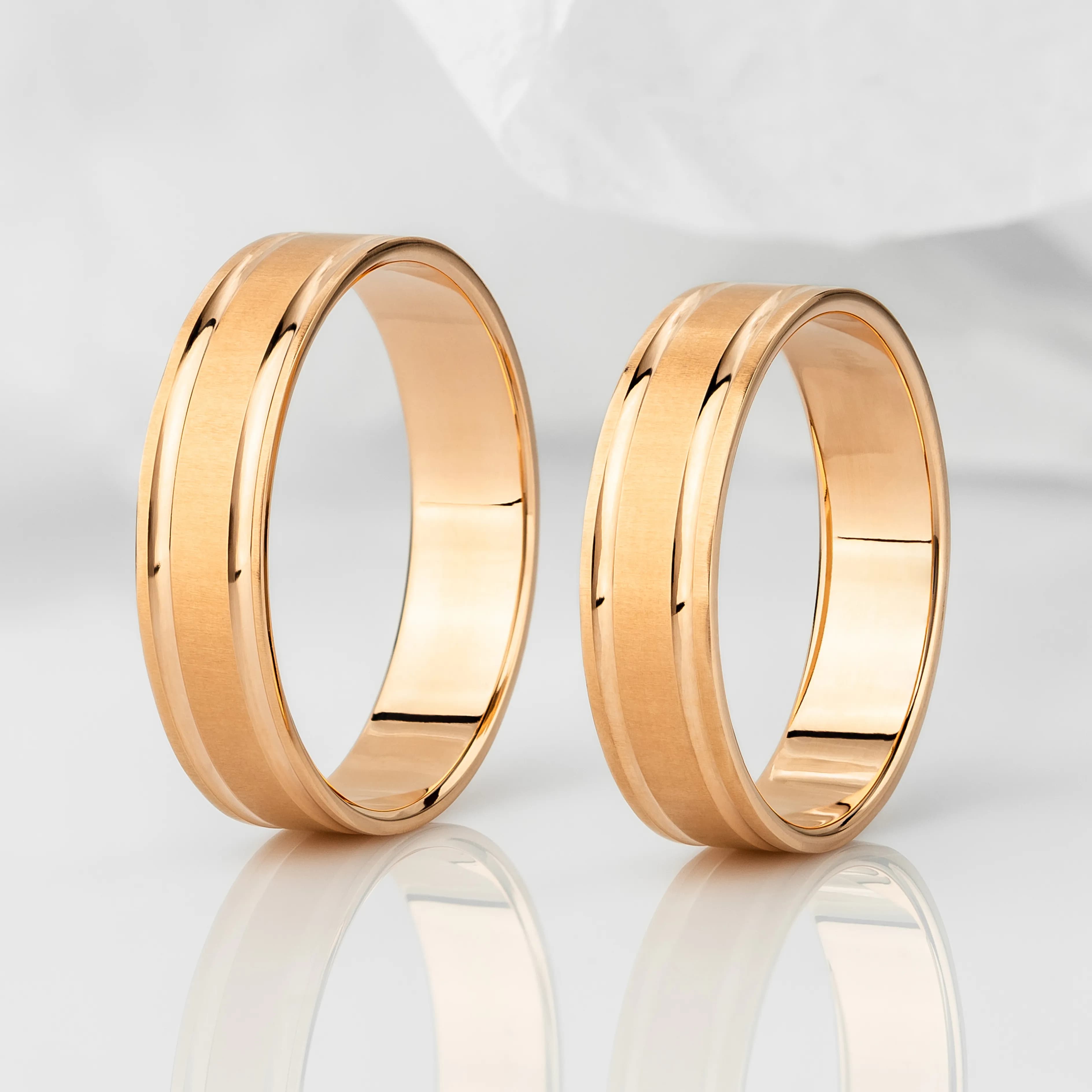 Пара обручок  "3D" з червоного золота 100-0214_100-0214 (18)