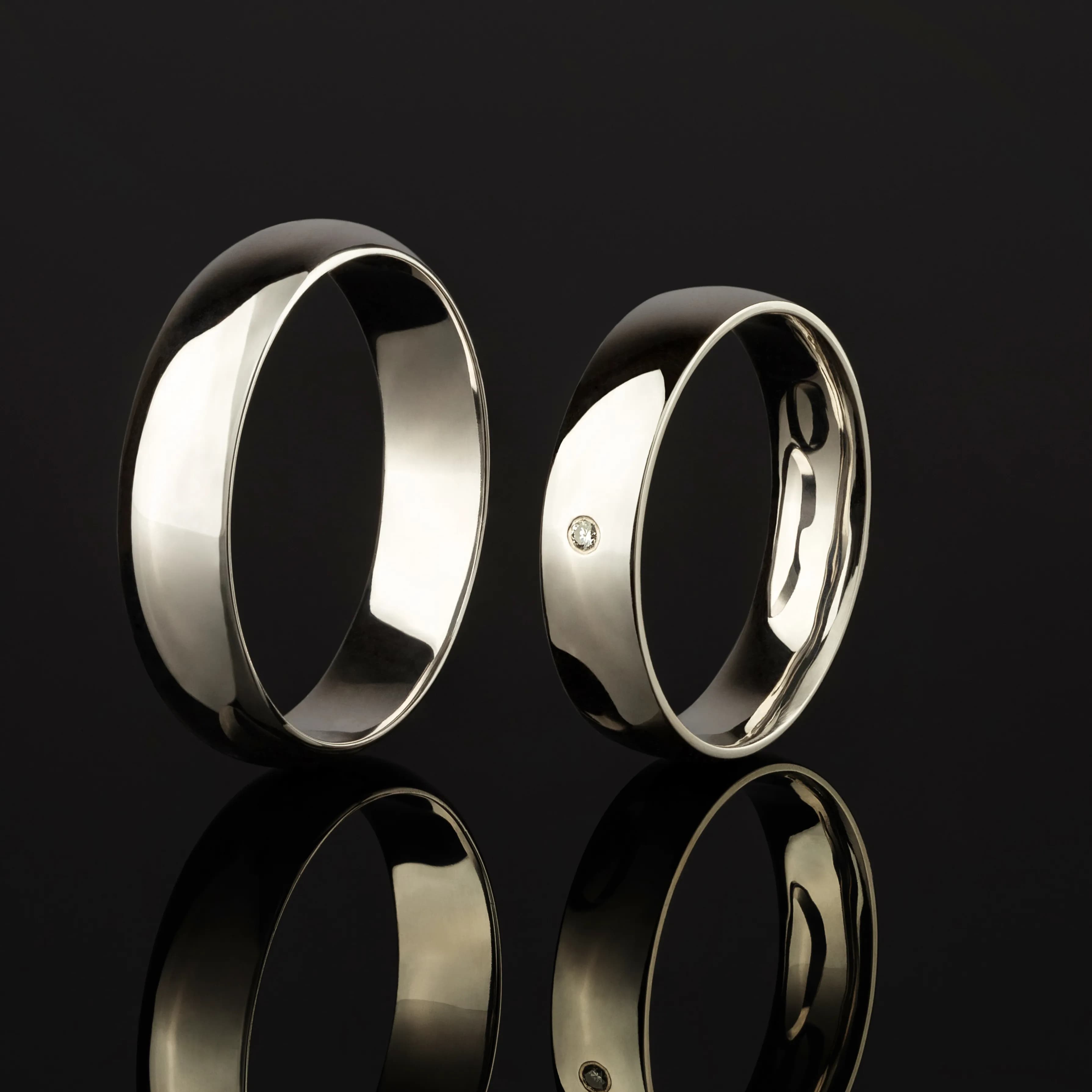 Пара обручок "Пік кохання" з білого золота 260-0028_200-0960 (18)