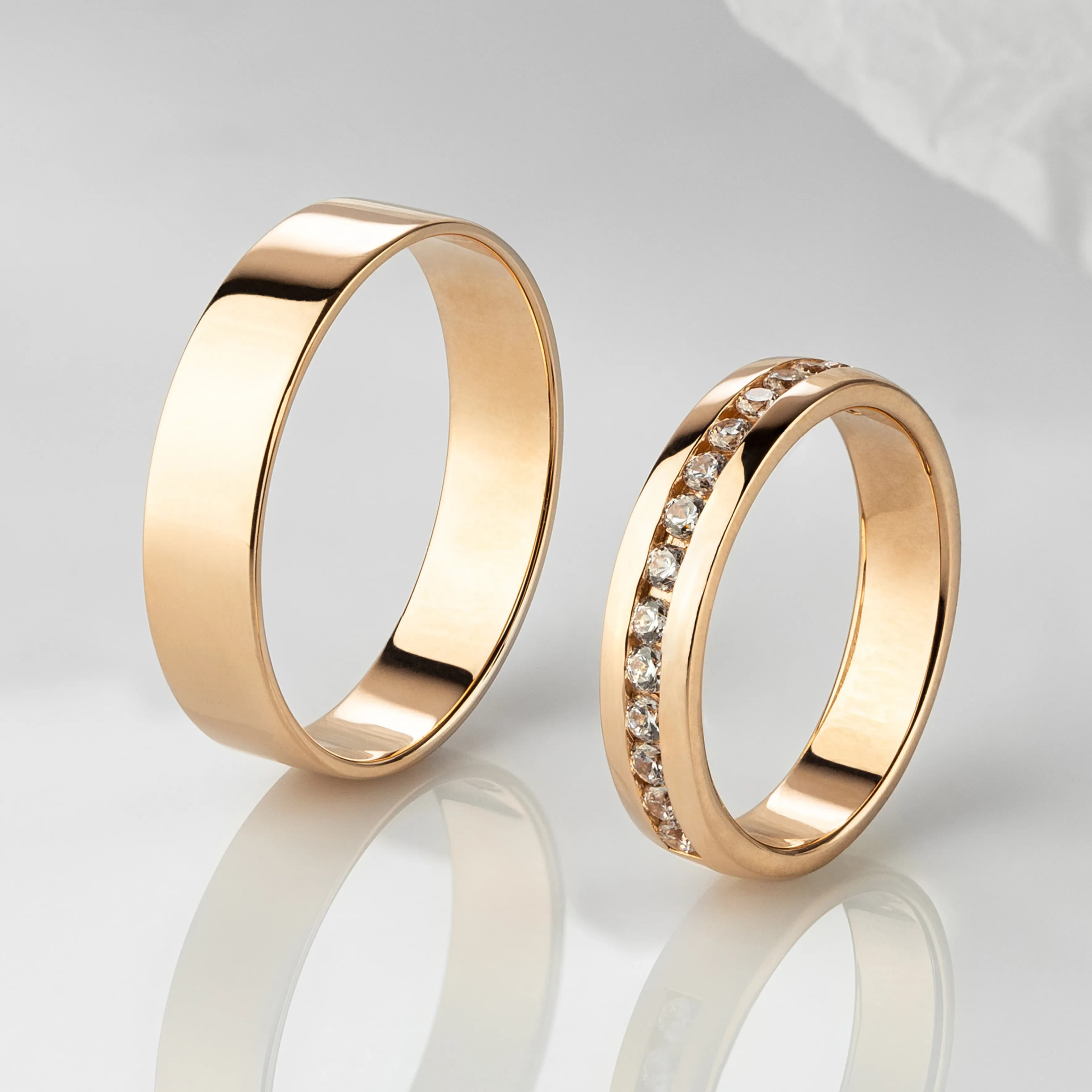 Пара обручок "Прованс" з червоного золота 160-0016_100-0850 (18)