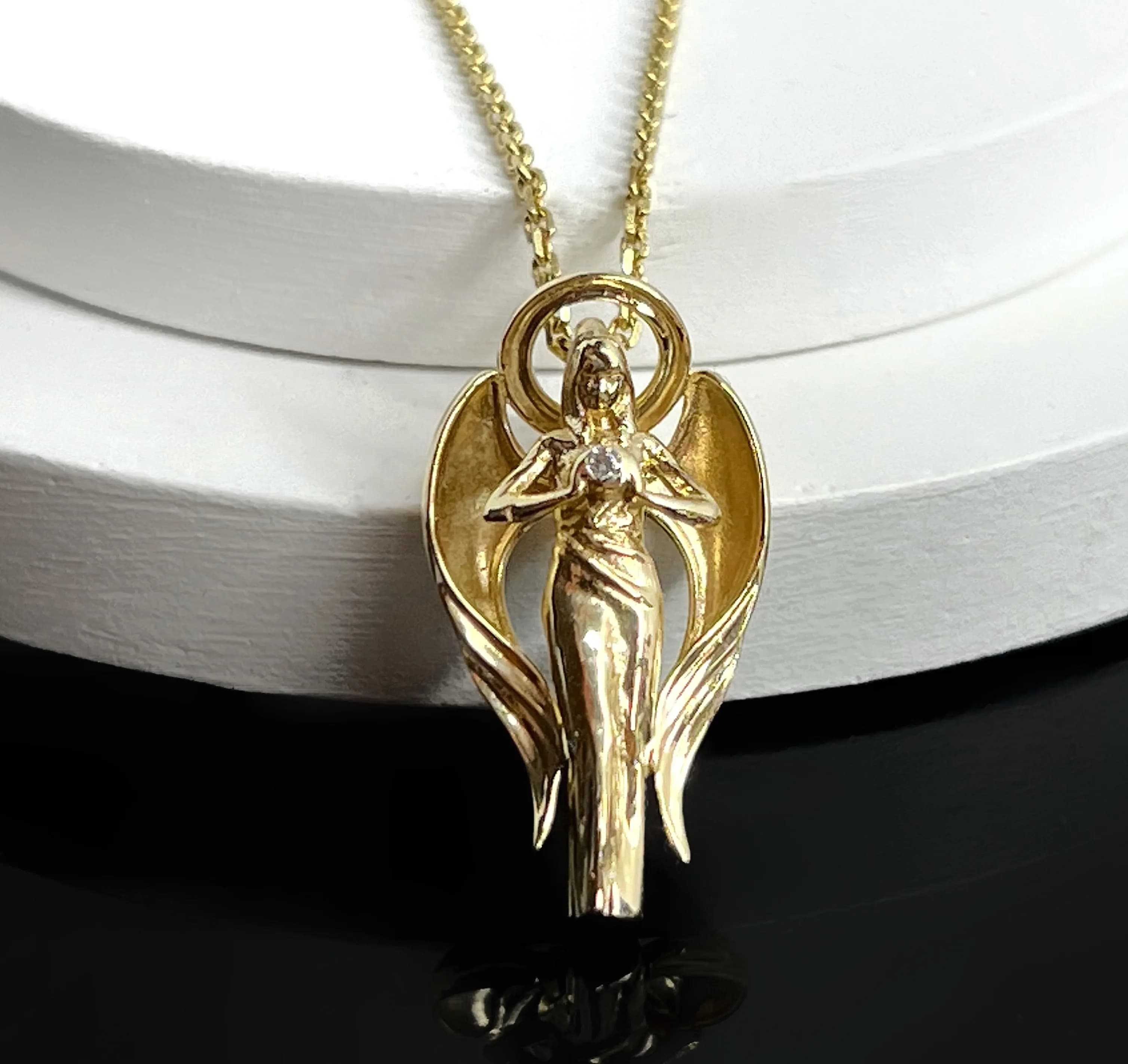 Підвіска "Ангел" з жовтого золота 465-0750,01