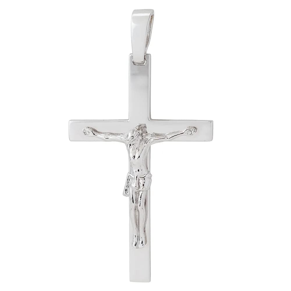 Хрестик з розп'яттям з білого золота 205-0974