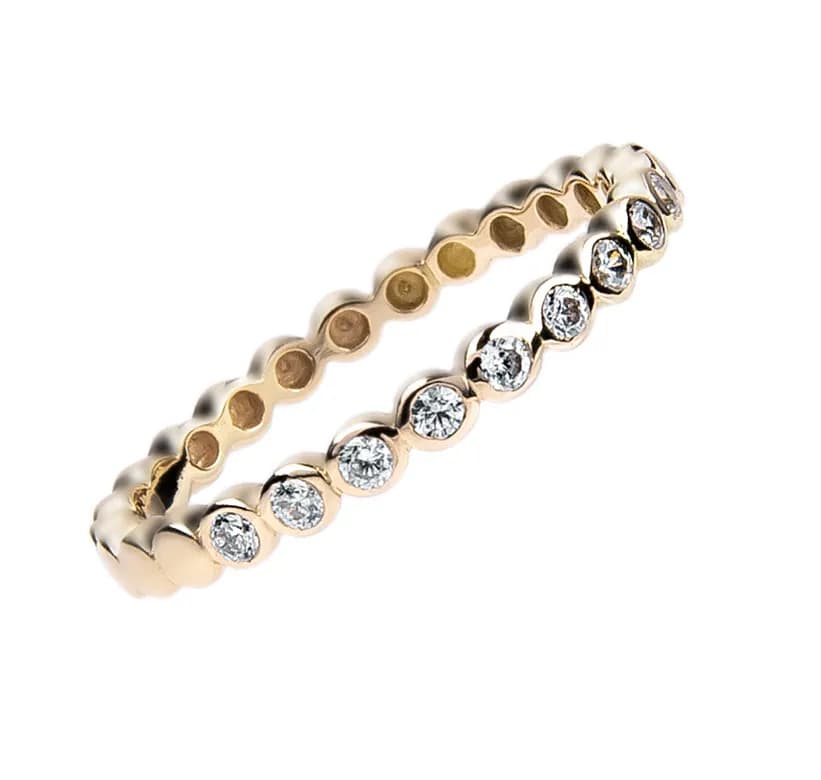 Перстень монобрендовий "Broderie" з жовтого золота (15,5)