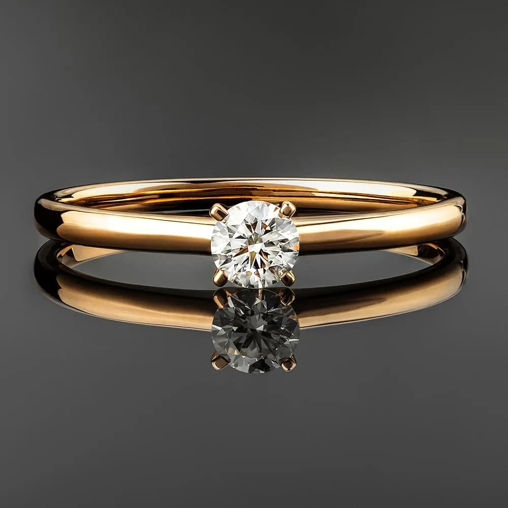 Каблучка з діамантом ``Only You`` з червоного золота 113-0293/3.9 (17)
