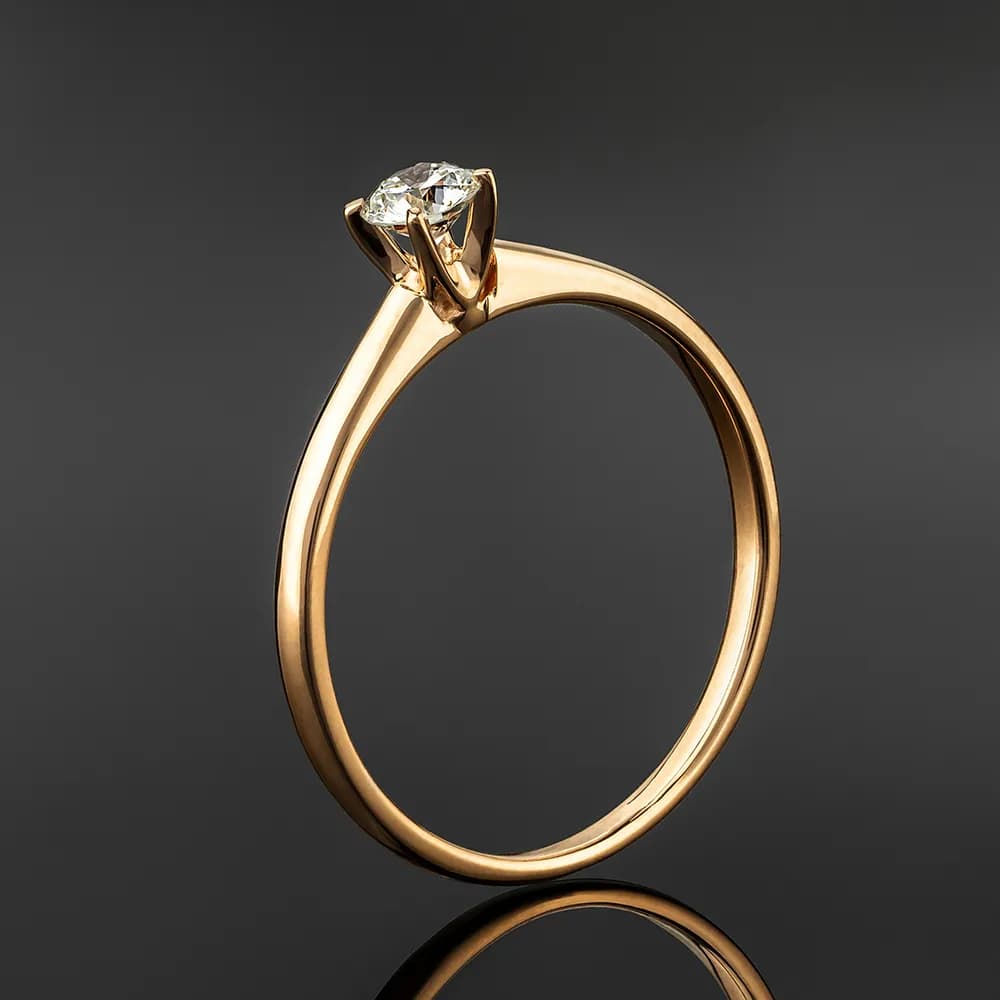 Каблучка з діамантом ``Only You`` з червоного золота 113-0293/3.9 (17)