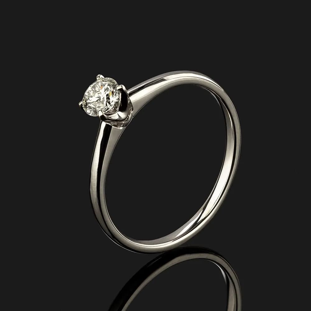 Каблучка з діамантом "Only You" з білого золота 213-0293/4.3 (16,5)