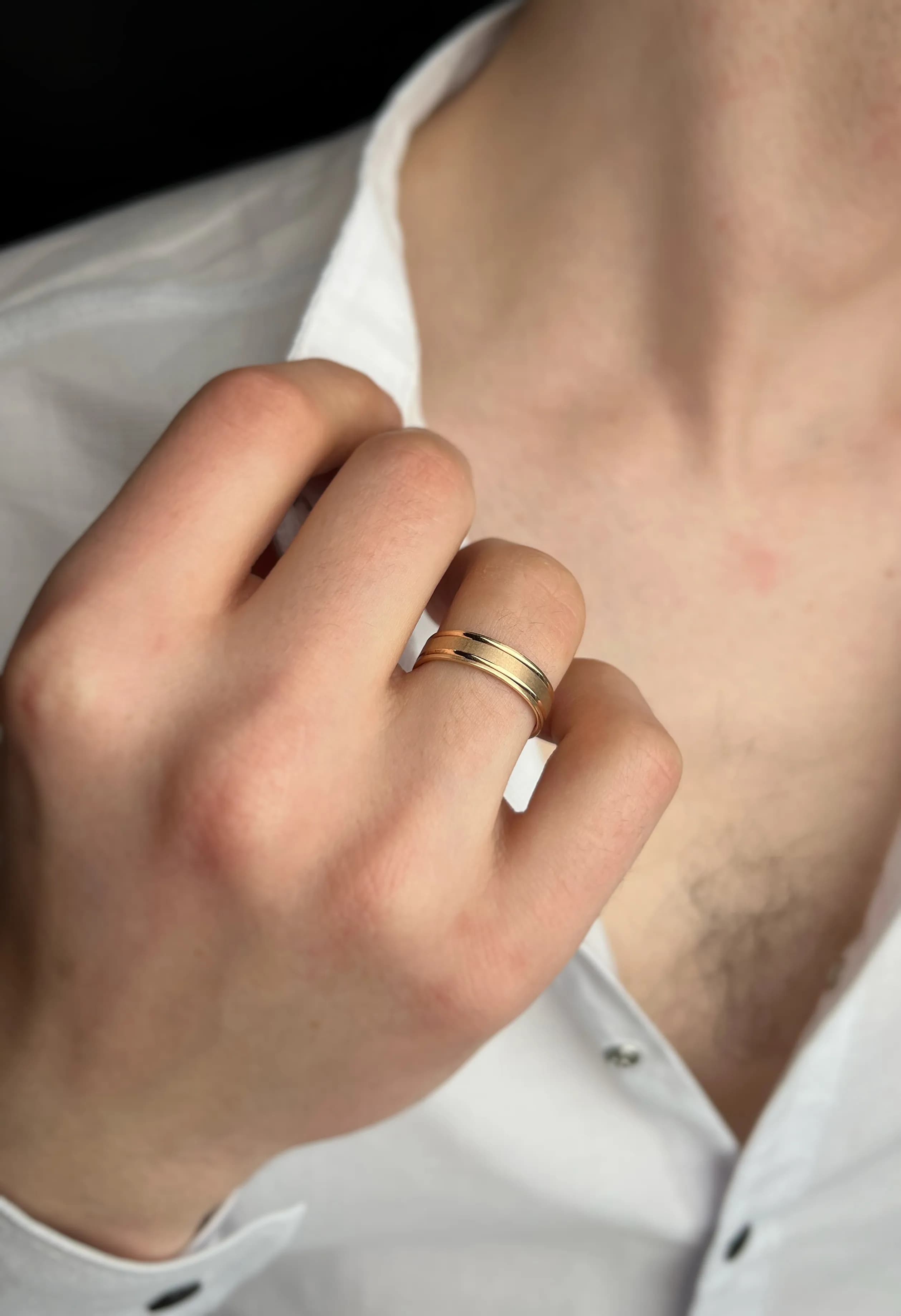 Пара обручок  "3D" з червоного золота 100-0214_100-0214 (18)