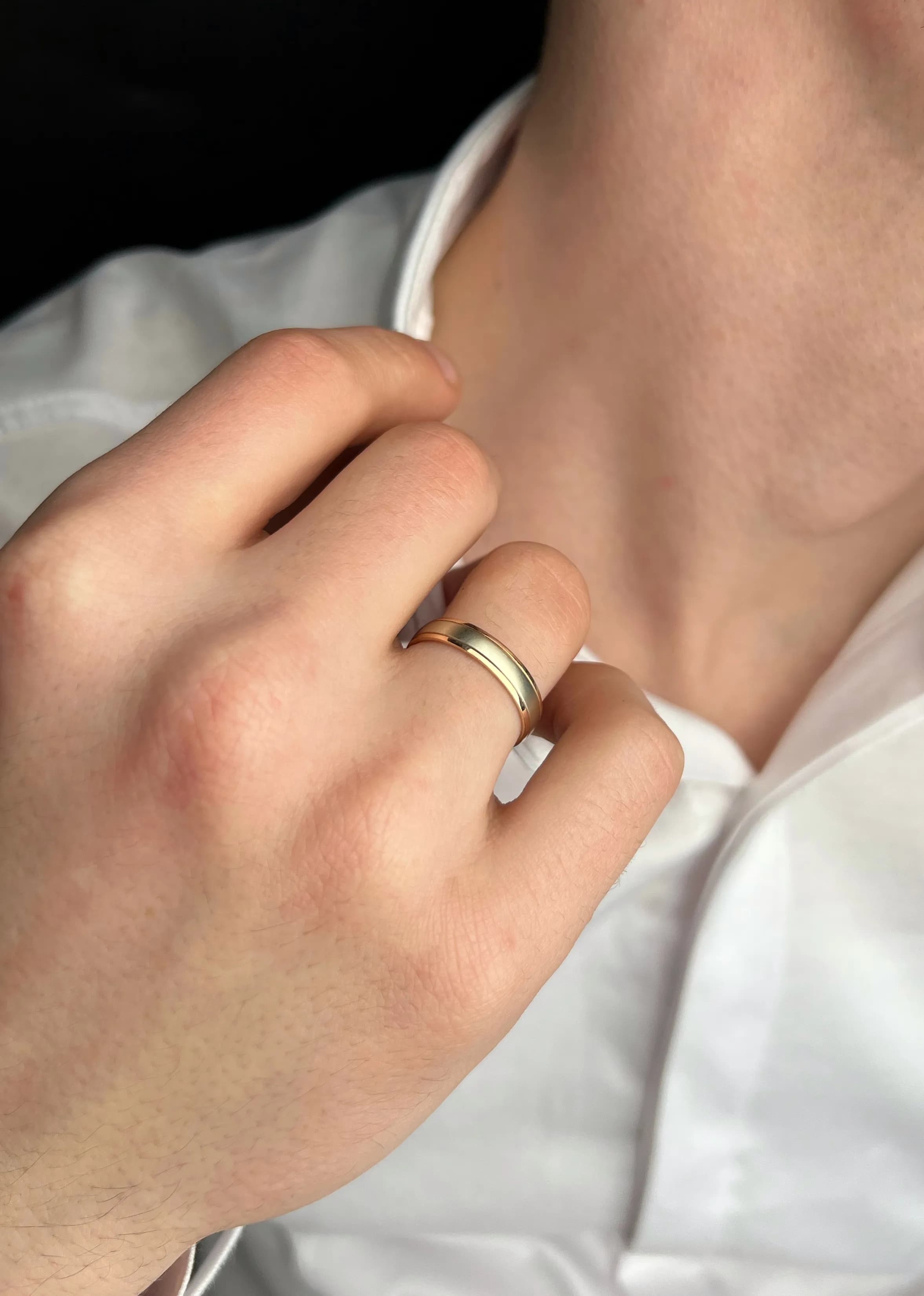 Пара обручок   "Літній ранок" з комбінованого золота 360-0040_300-0040 (18)