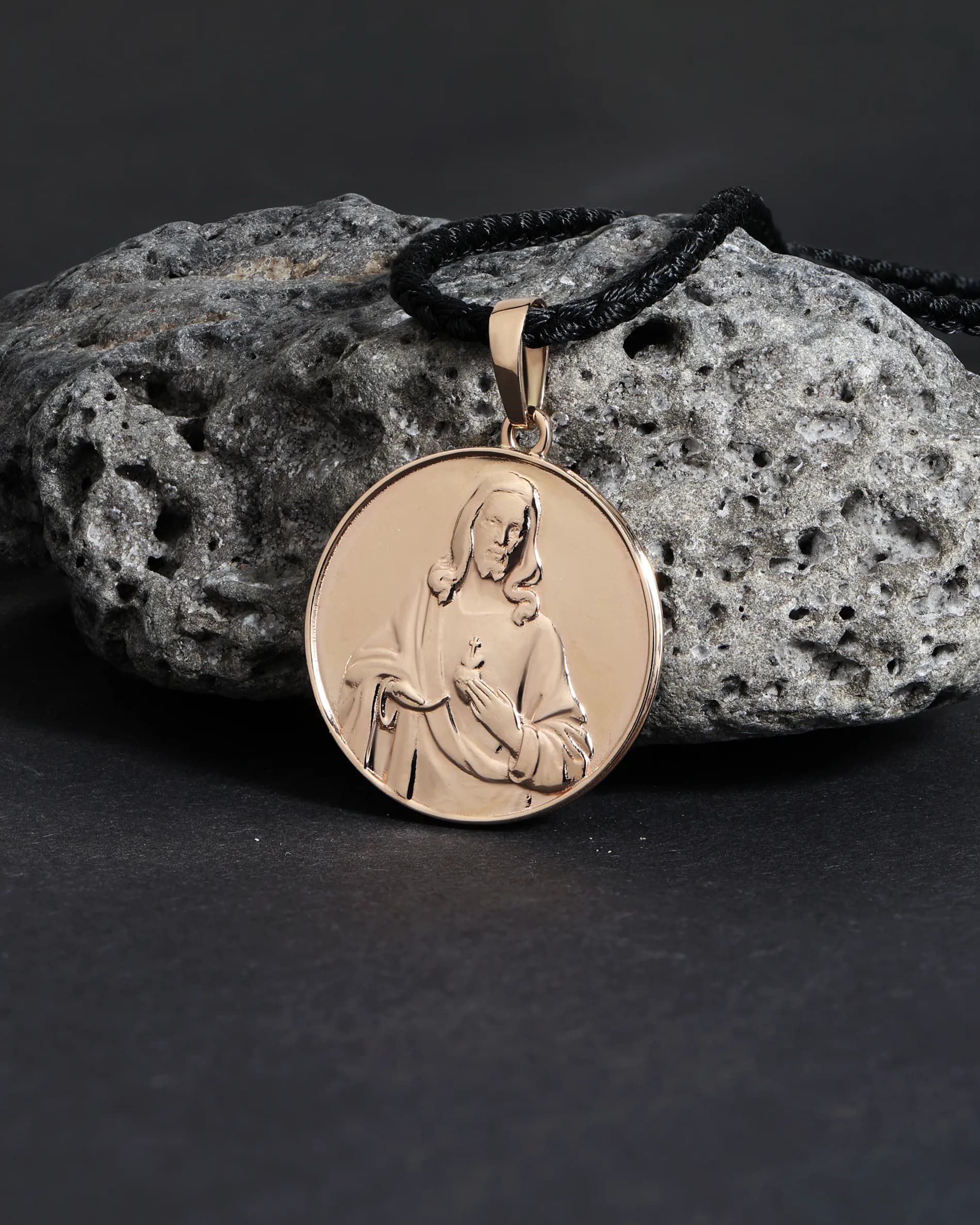 Скапулярій з червоного золота Ісус Вседержитель та Богородиця Кармельська