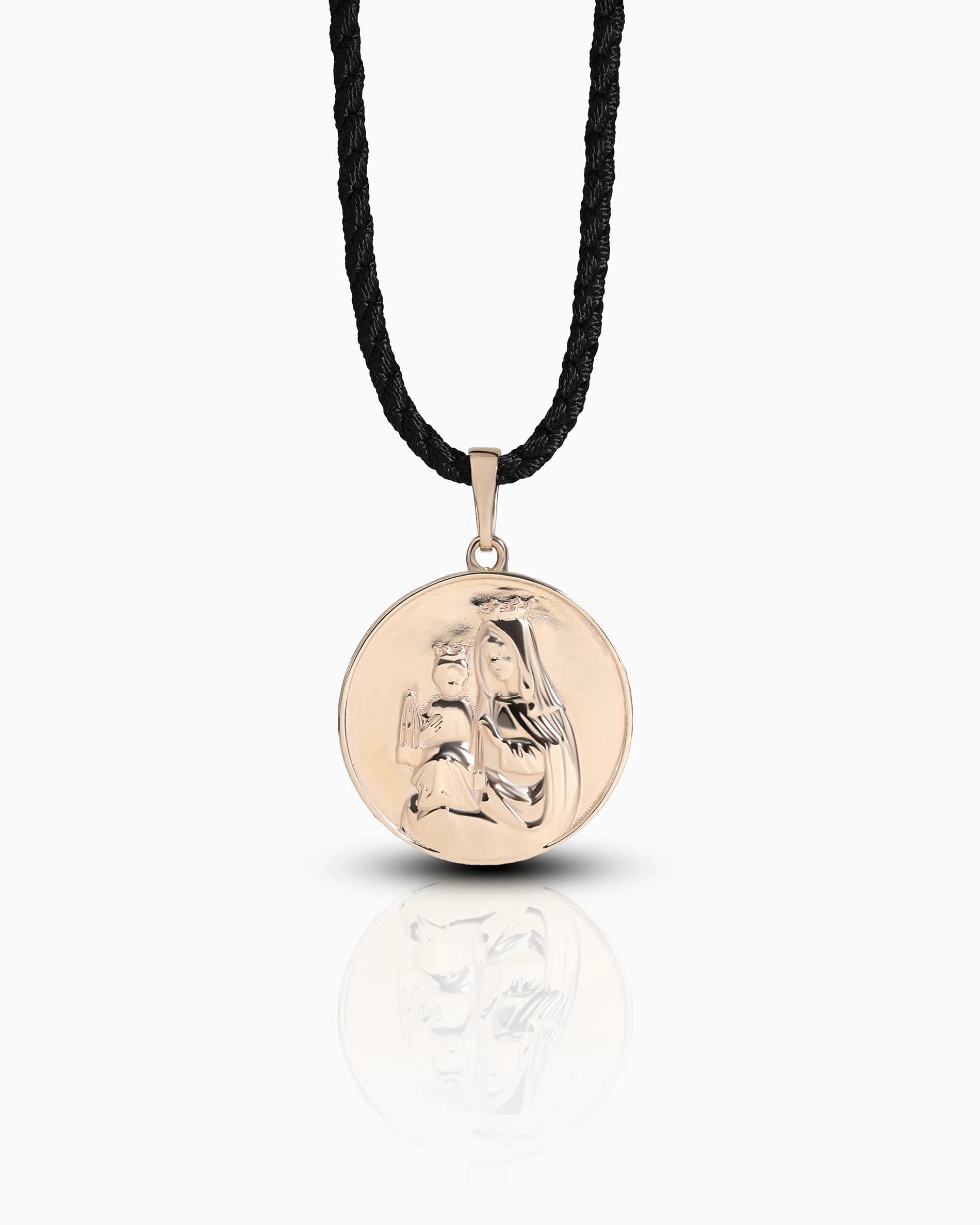 Скапулярій з червоного золота Ісус Вседержитель та Богородиця Кармельська