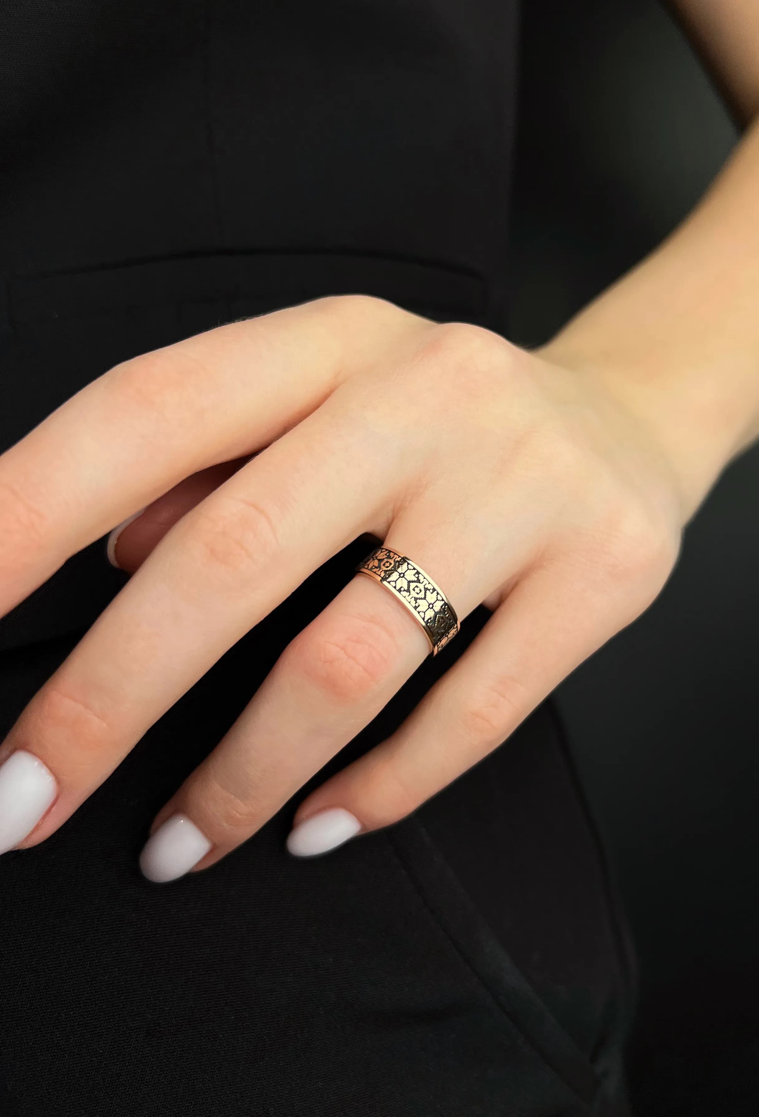 Пара обручок  Карпатська ніч з червоного золота (18)