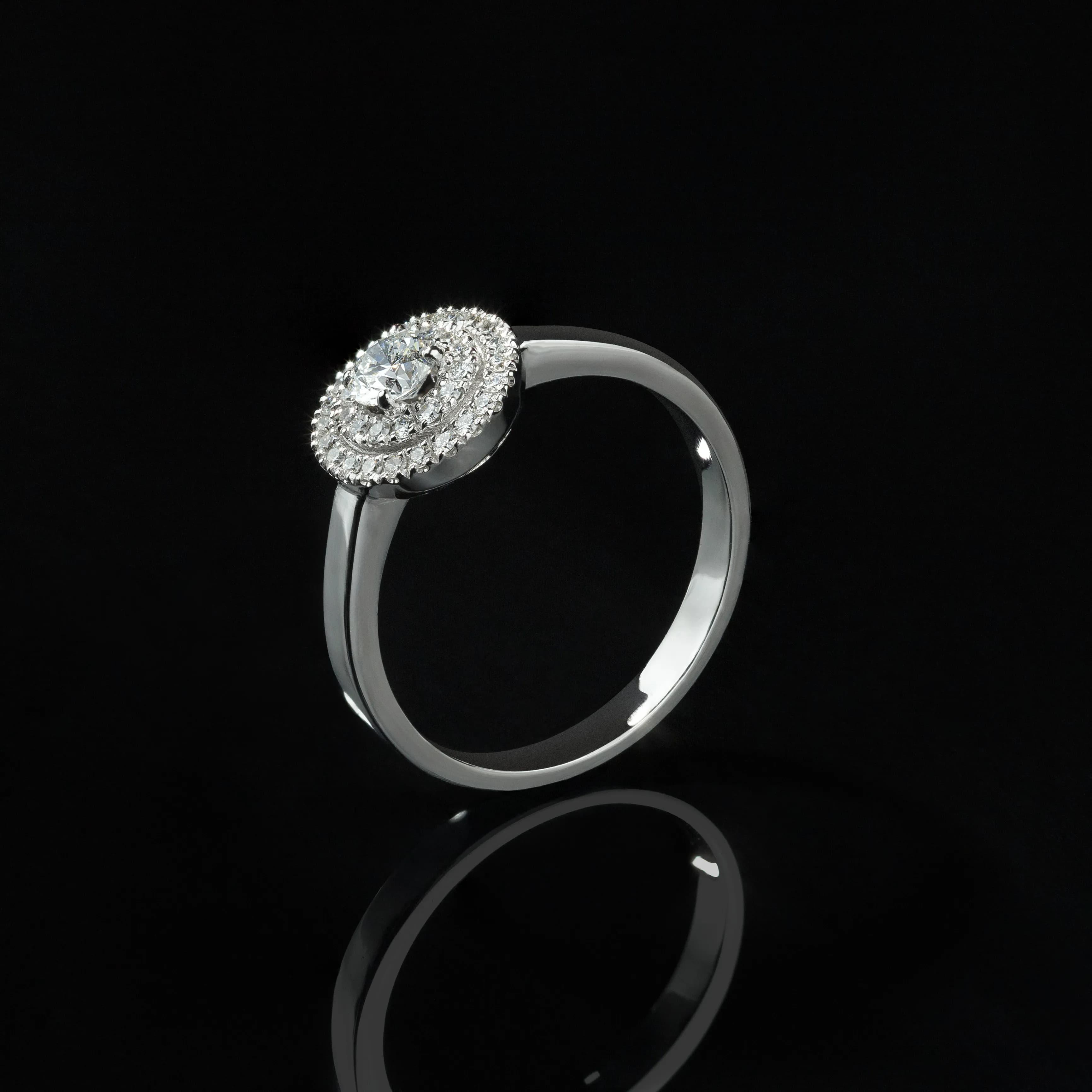 Каблучка з діамантами "Venera" з білого золота GIA