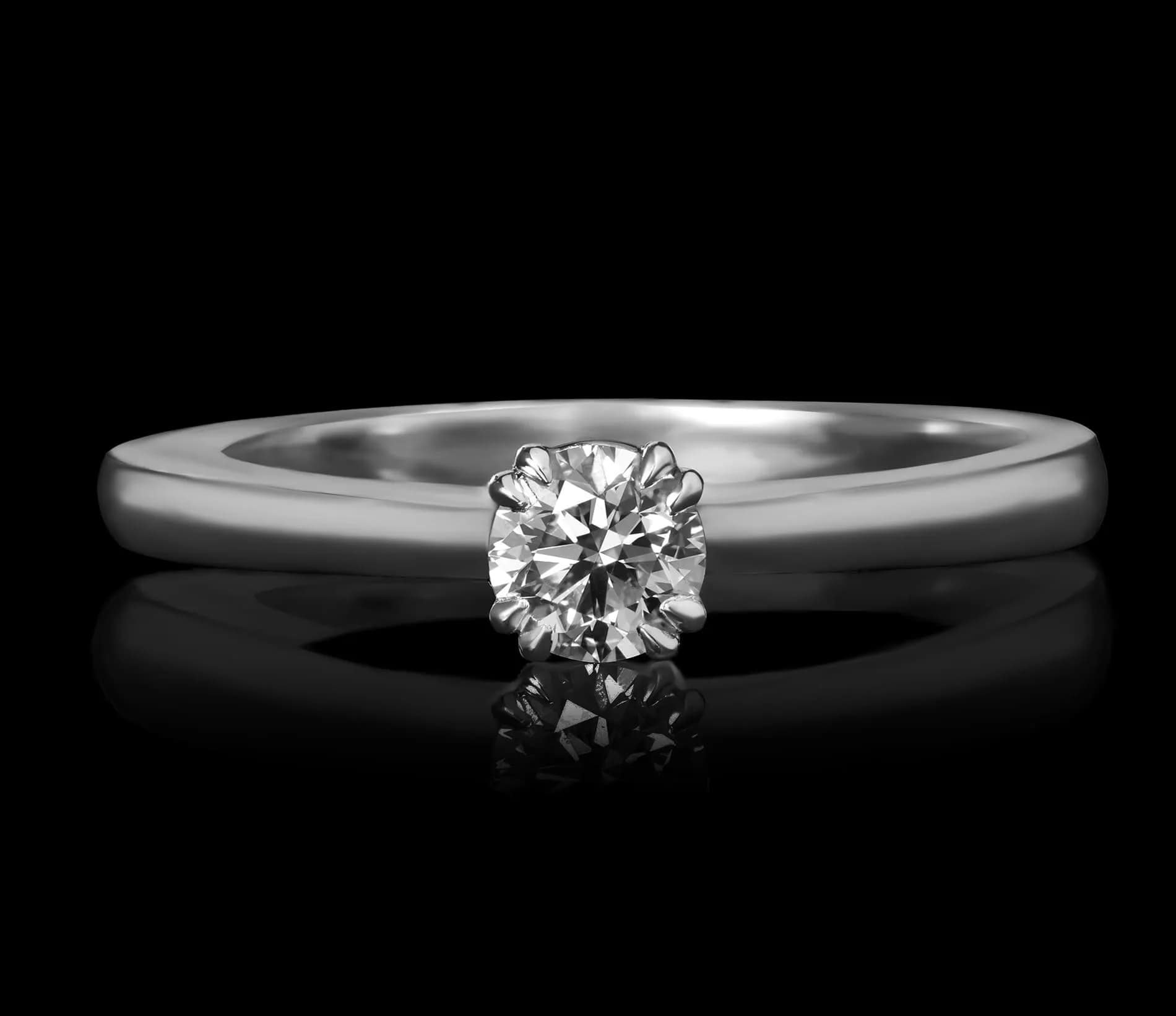 Каблучка з діамантом з білого золота Winston R2 4.3 GIA (16,5)