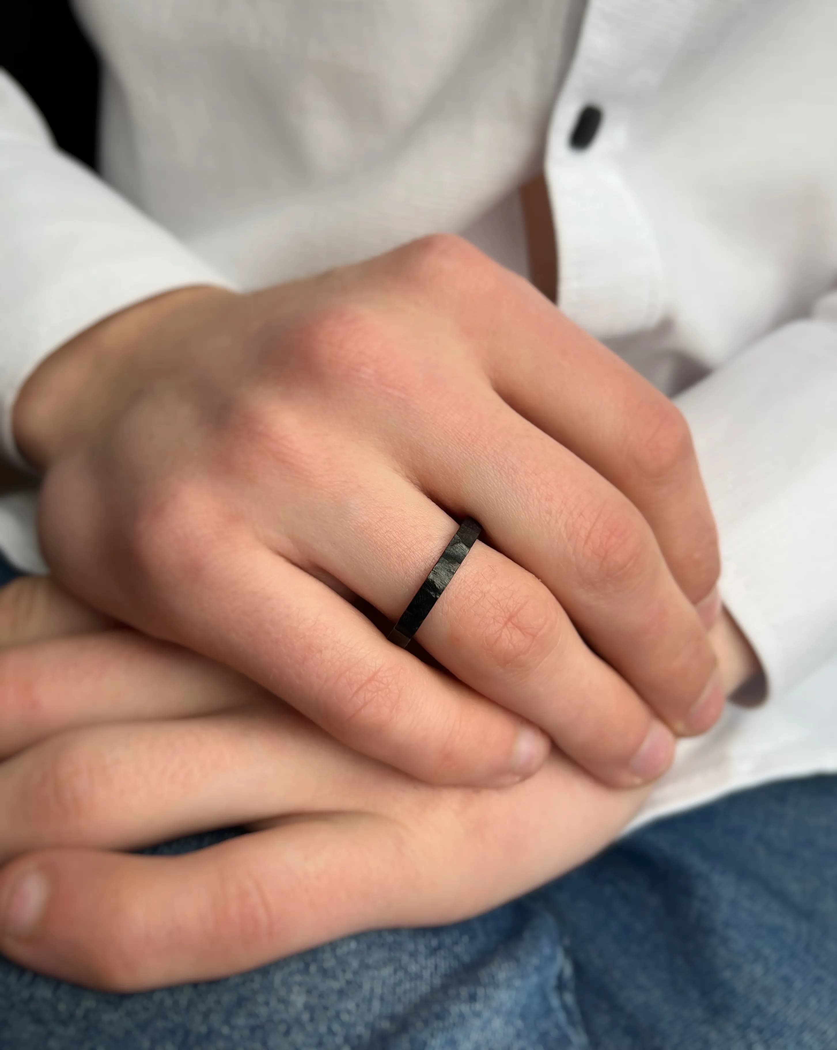 Обручка "Дюна" з чорного золота (20,5)