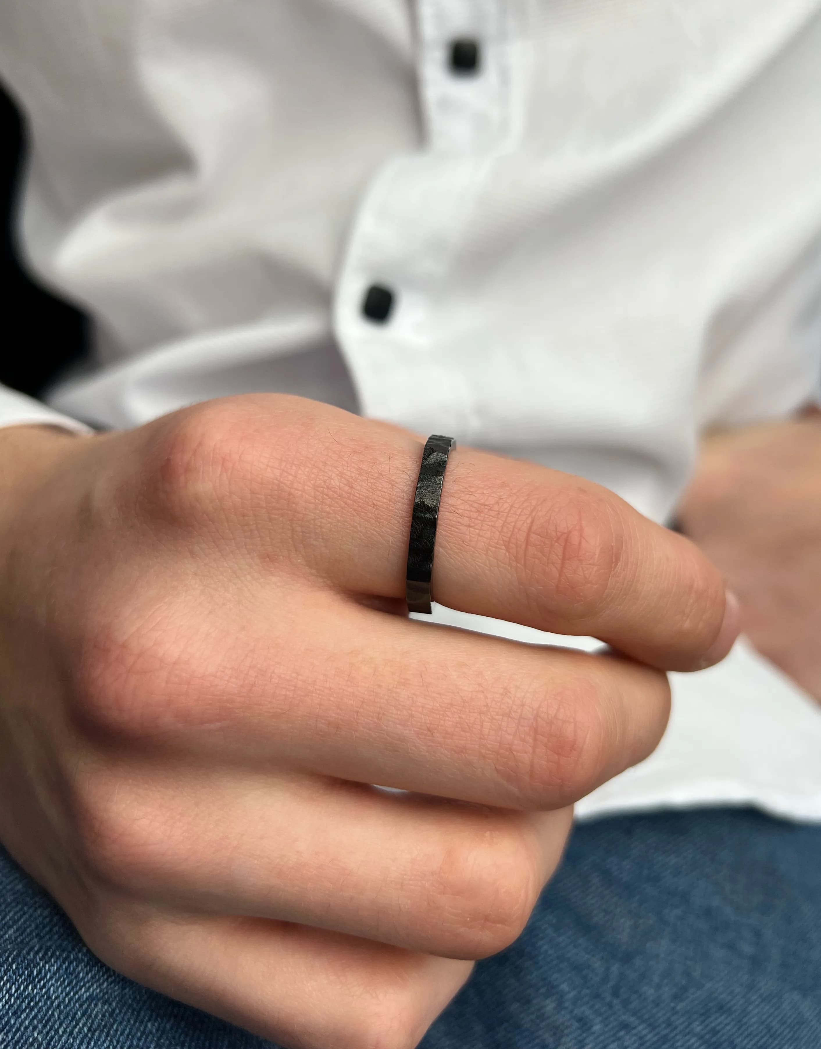 Обручка "Дюна" з чорного золота (20,5)