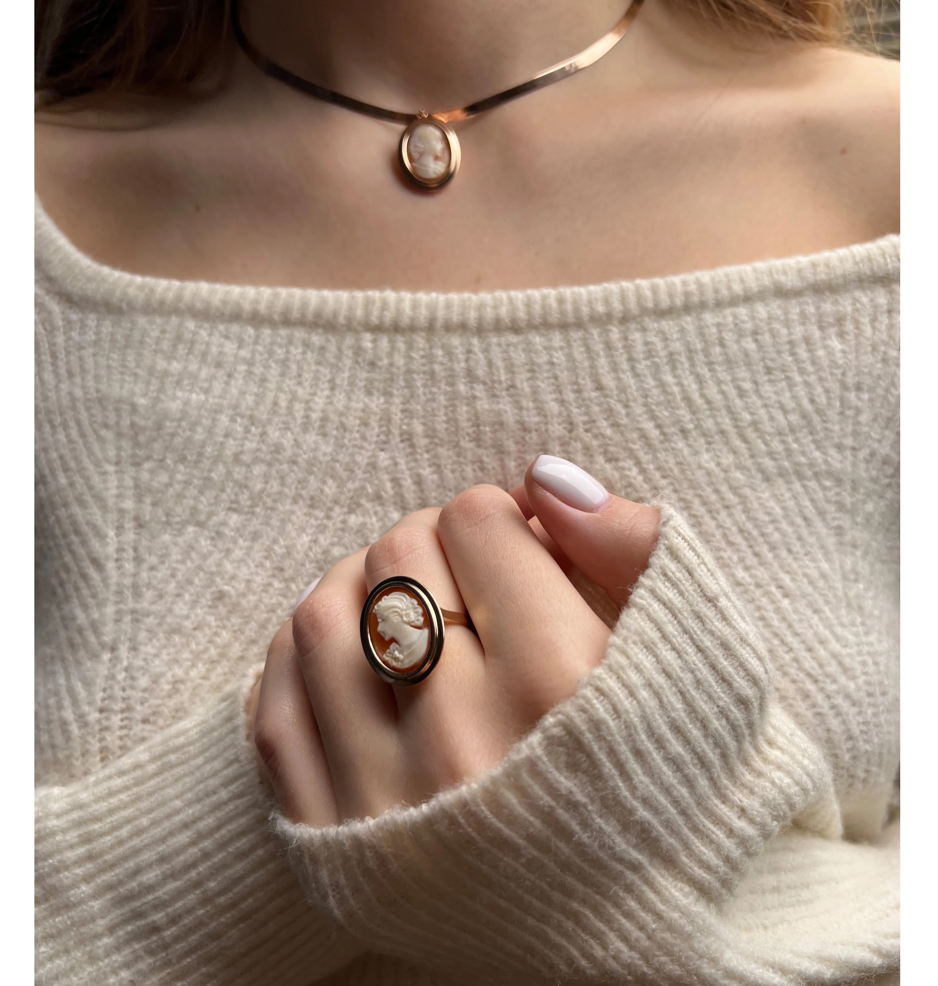 Підвіска з камеєю "Ренесанс" з червоного золота