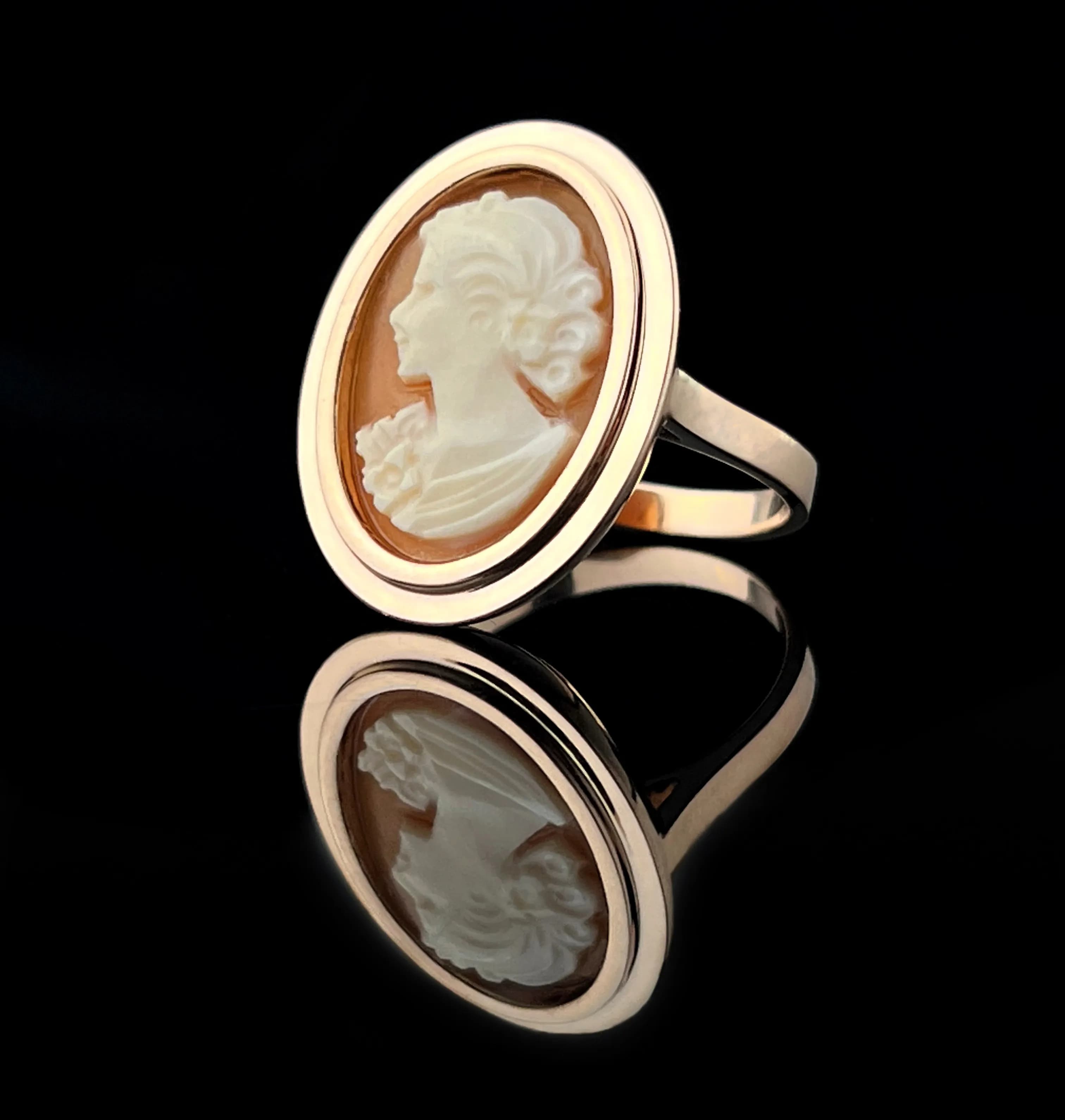 Перстень з камеєю "Ренесанс" з червоного золота (18)