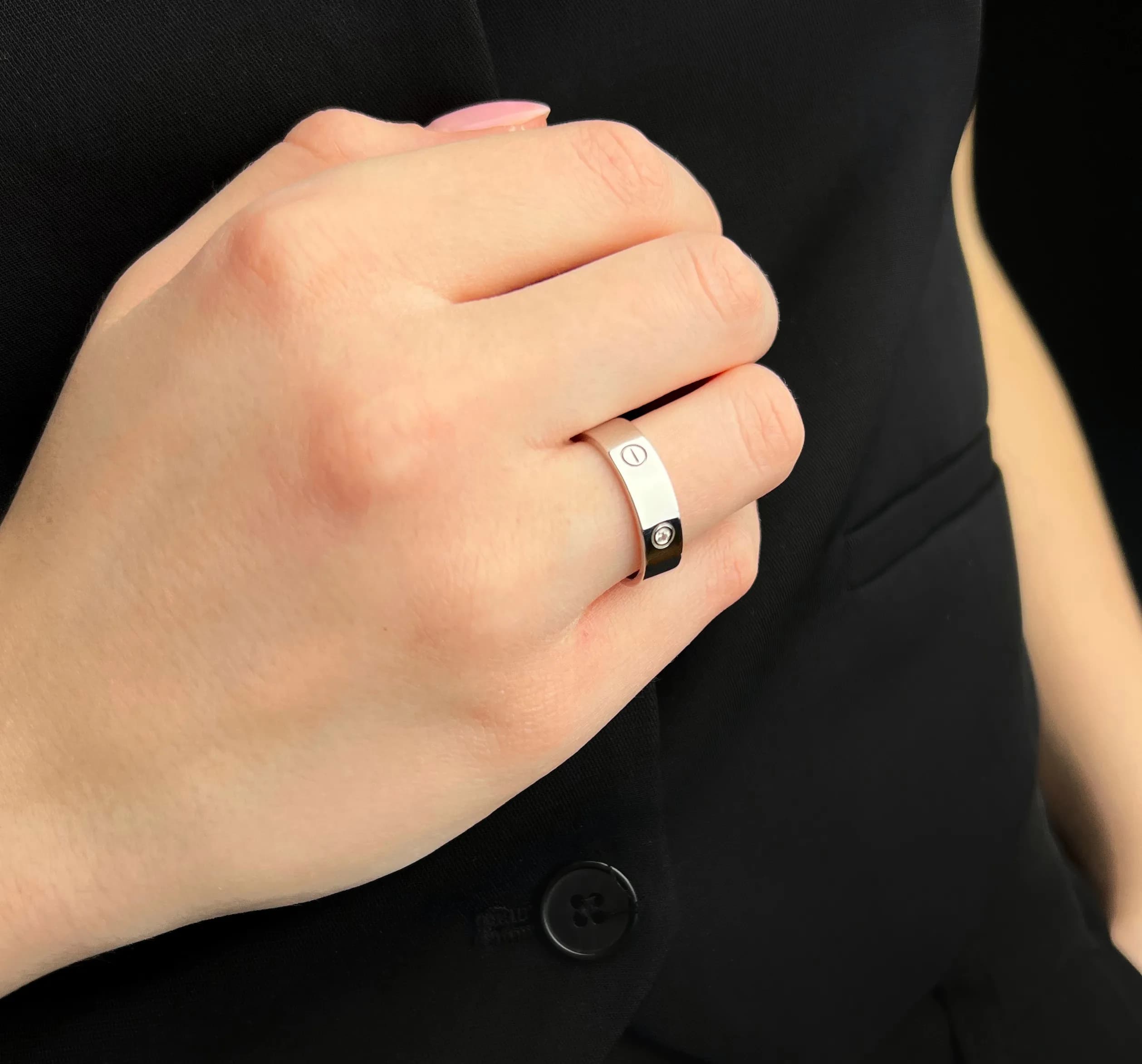 Обручка з діамантами "Lovely" з білого золота 220-0196