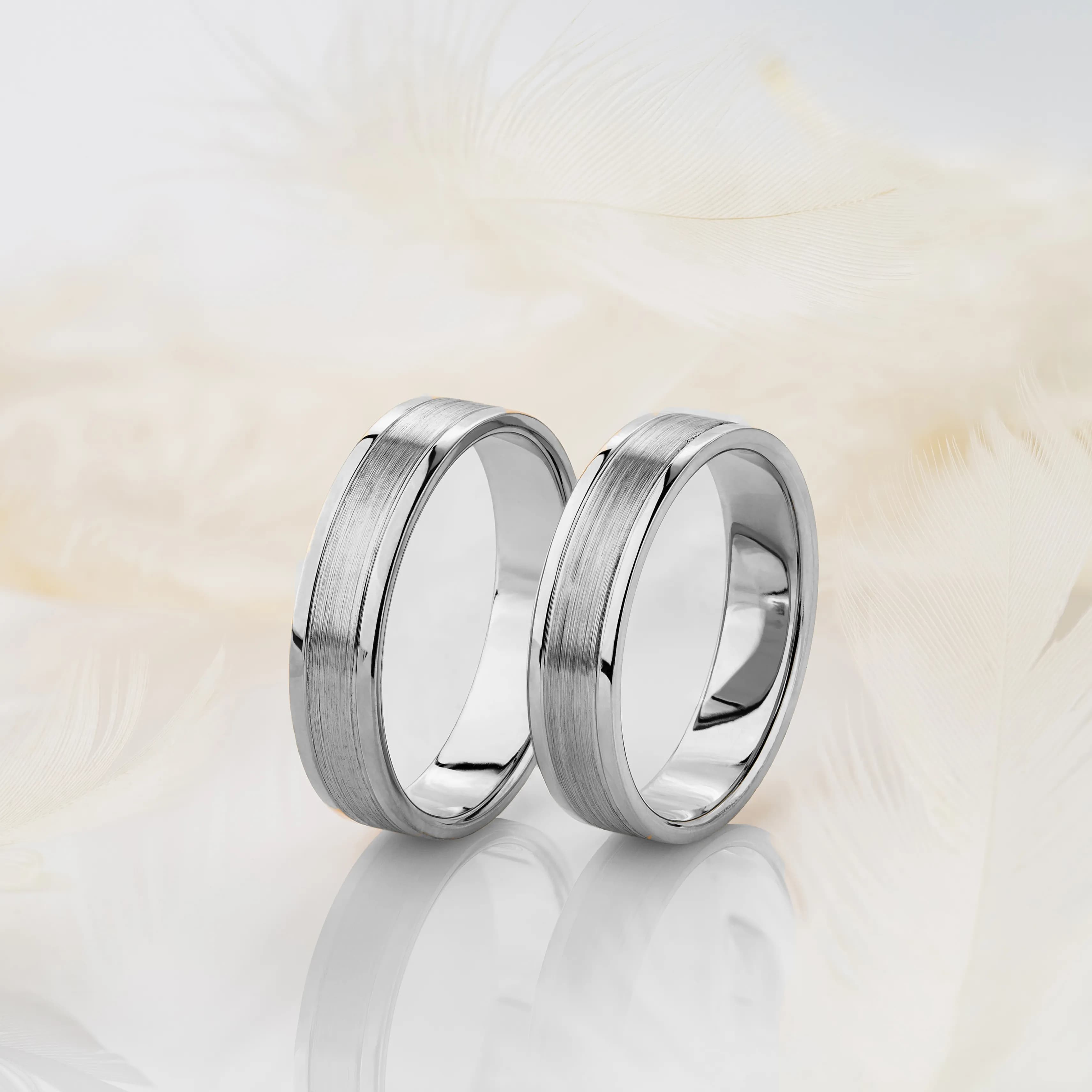 Пара обручок "Берег океану" з білого золота 200-0033.1