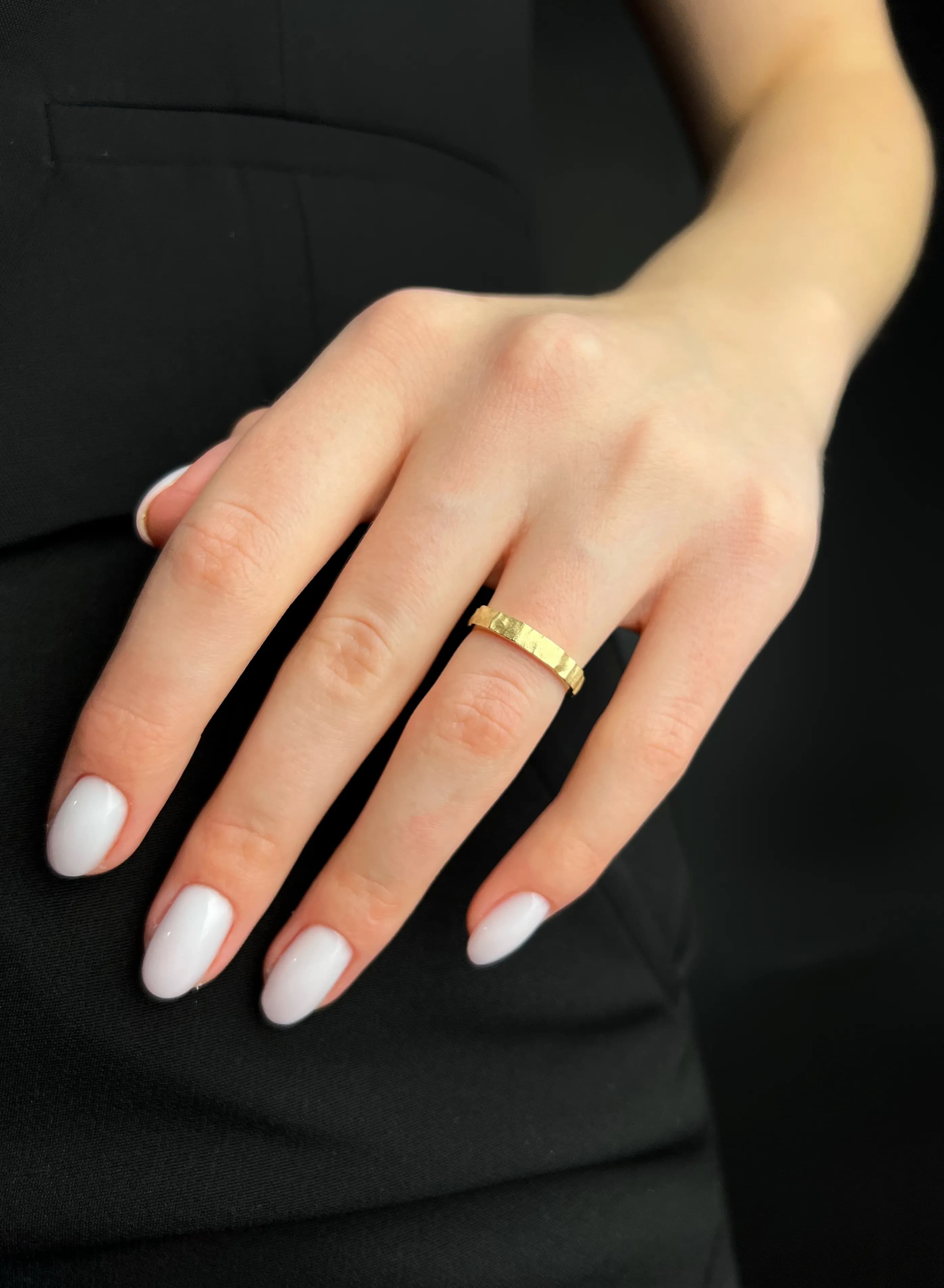 Пара обручок  "Дюна" з жовтого золота (18)