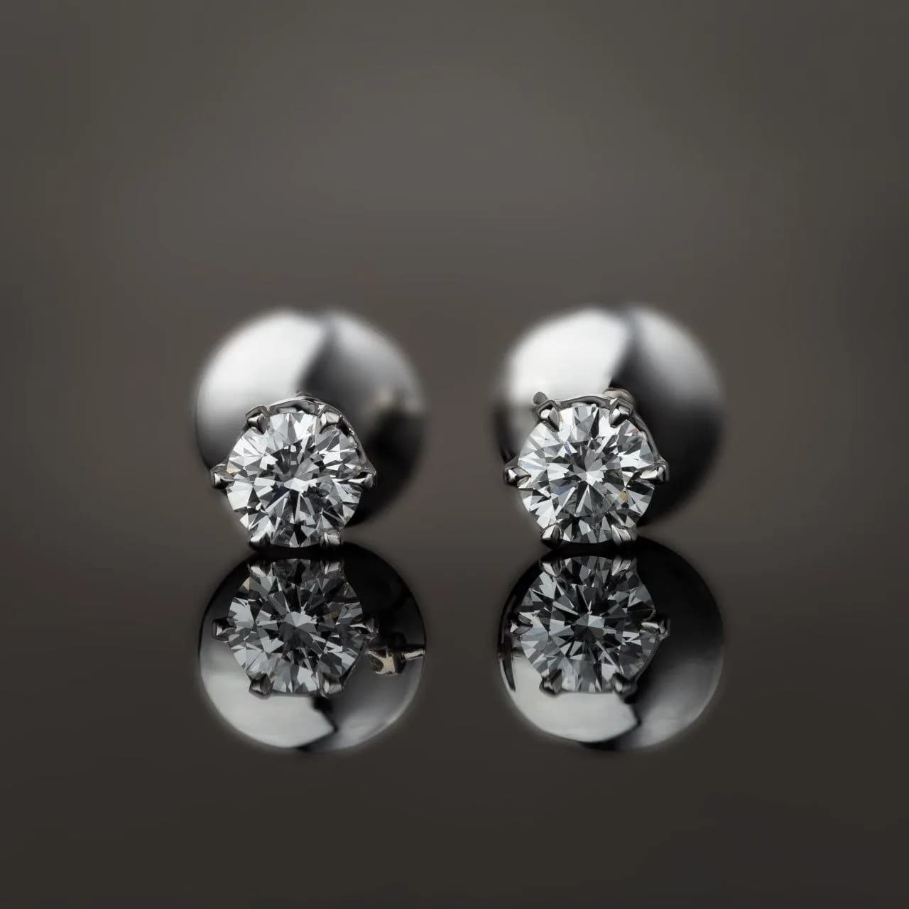 Сережки з діамантами  "Diamond`s forever" з білого золота 214-0379/4.1 GIA