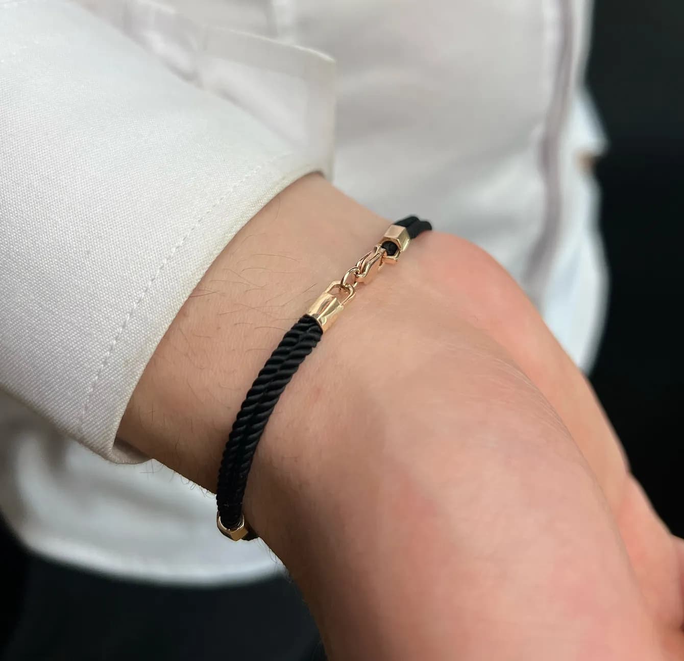 Браслет з медальйоном св. Бенедикта з червоного золота