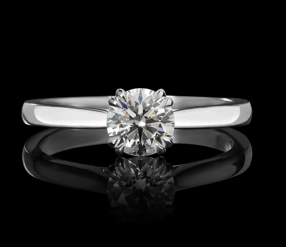 Каблучка з діамантом з білого золота Winston R2/ 6.0 GIA